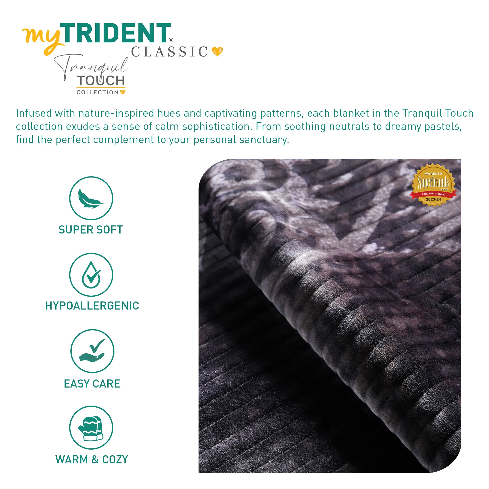 Classic Tranquil Touch 2 ply Double Blanket, Eleanor| 4 KG - Image 10