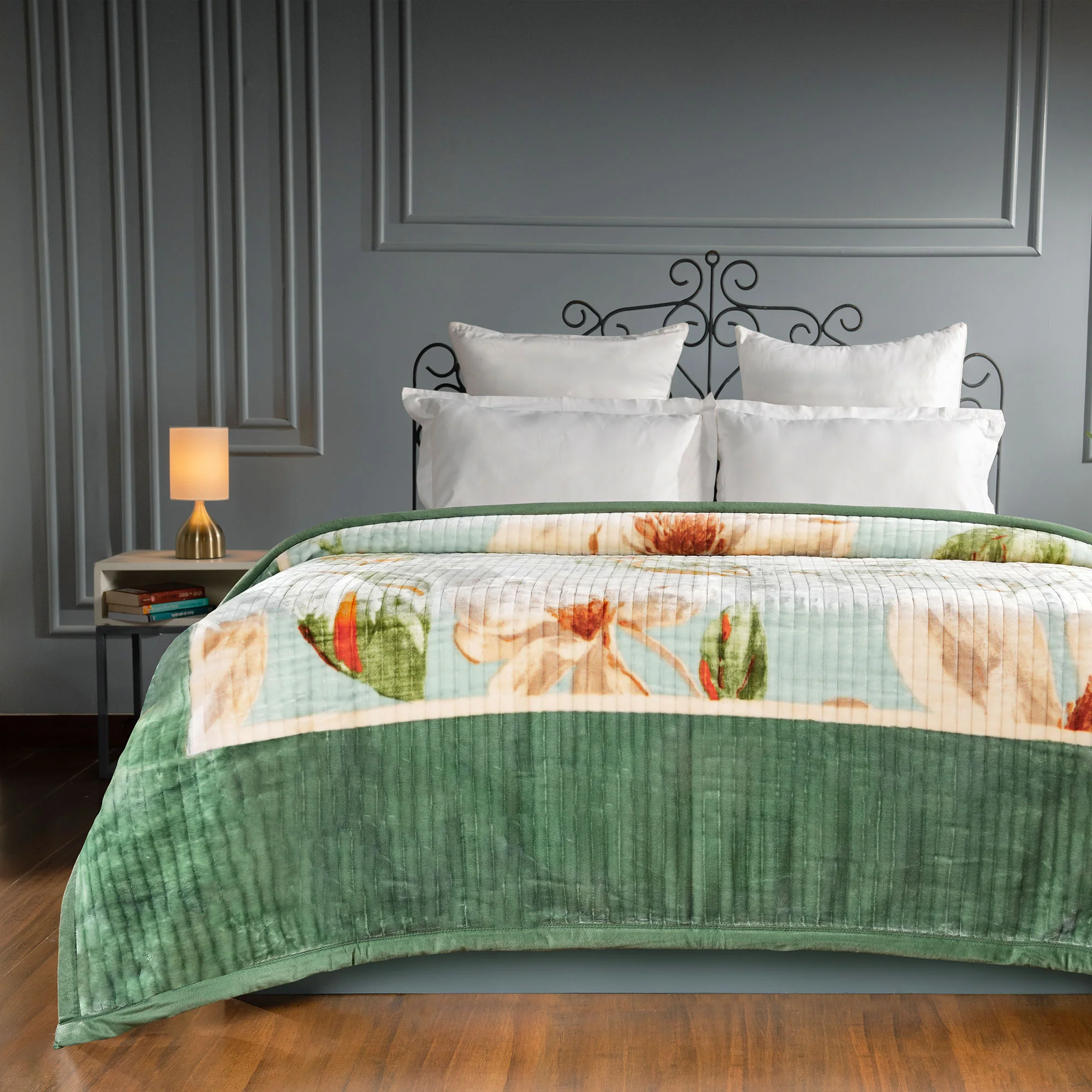 Classic Tranquil Touch 2 ply Double Blanket, Ivy| 4 KG - Image 2