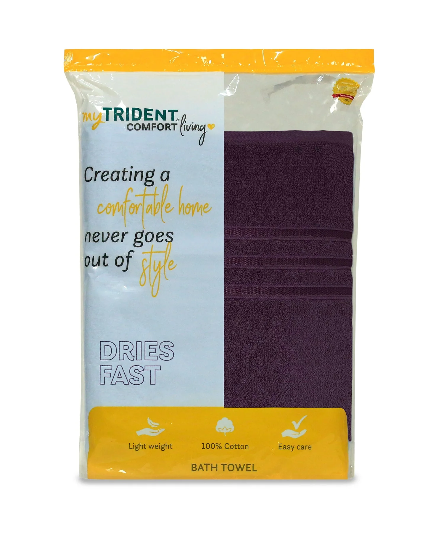 Comfort Living 1Pc Bath Towel|400 GSM| Quickly Dry, Black Currant - Image 8