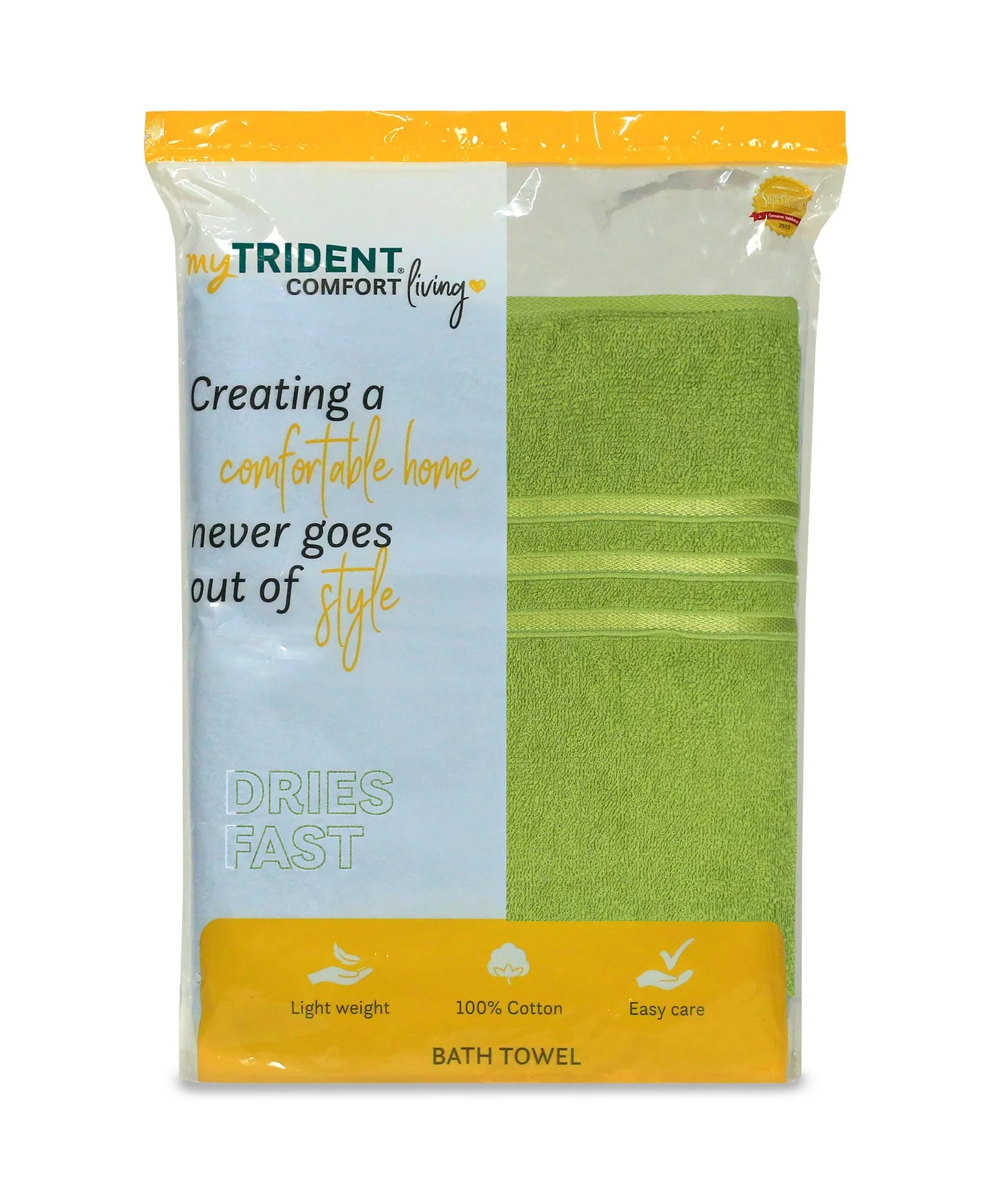Comfort Living 1Pc Bath Towel, Lime Green|400 GSM Cotton| Quicky Dry - Image 8