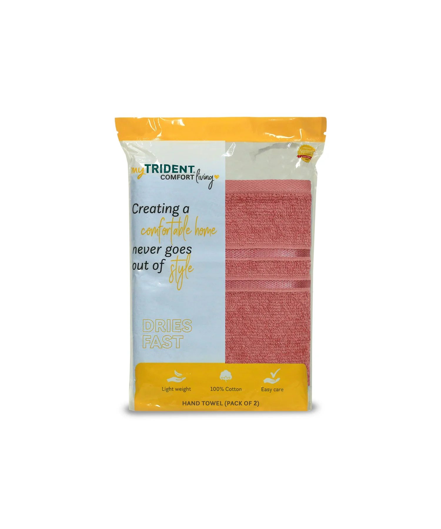 Comfort Living 2Pc Hand Towel ,400 Gsm, Quicky Dry, Apple Red - Image 4
