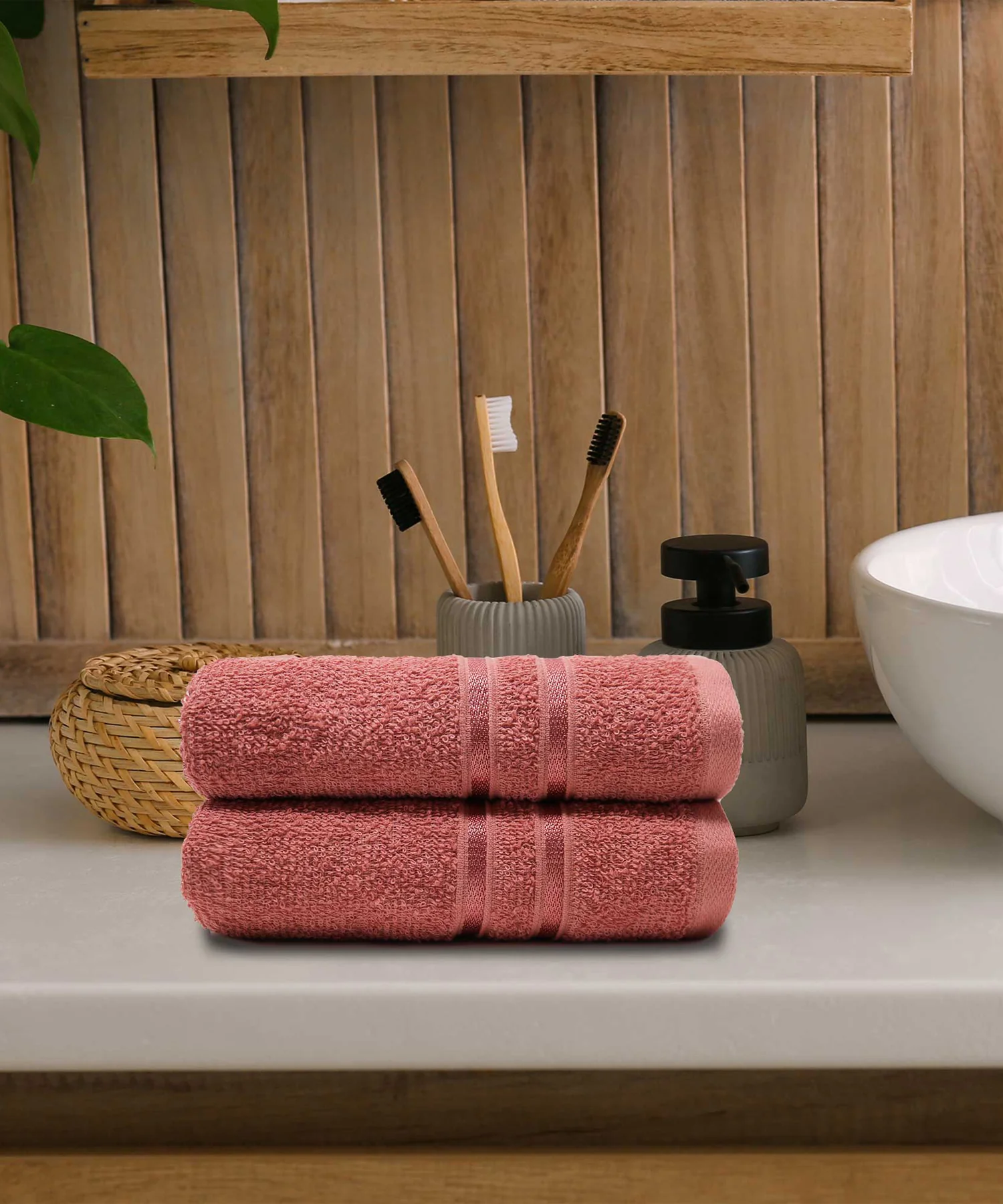 Comfort Living 2Pc Hand Towel ,400 Gsm, Quicky Dry, Apple Red - Image 6