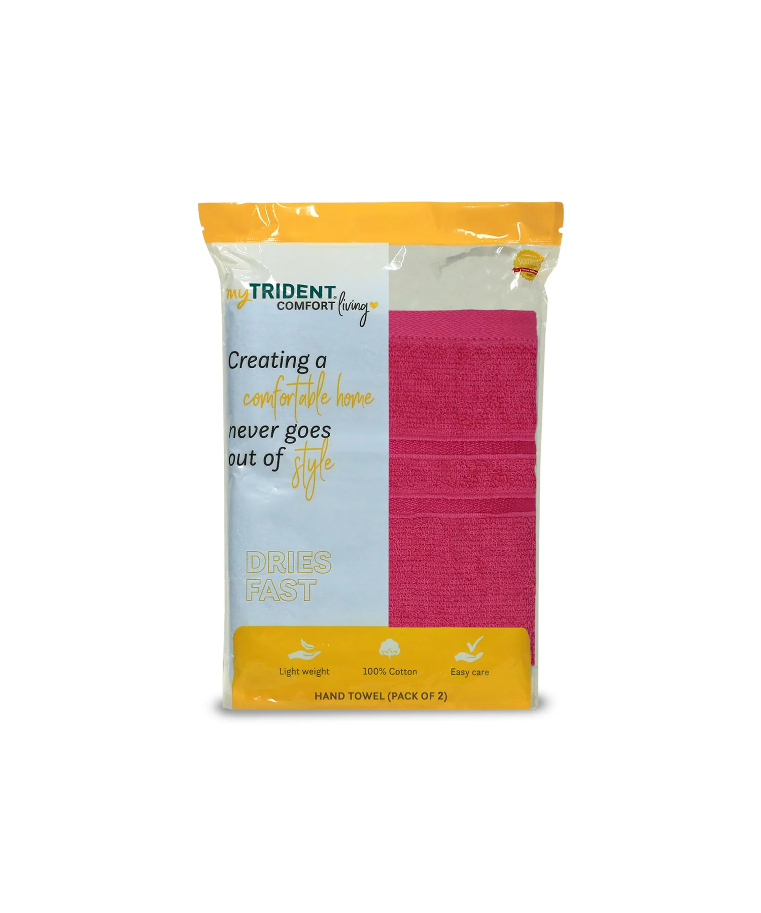 Comfort Living 2Pc Hand Towel ,400 Gsm, Quicky Dry, Candy Glow - Image 8