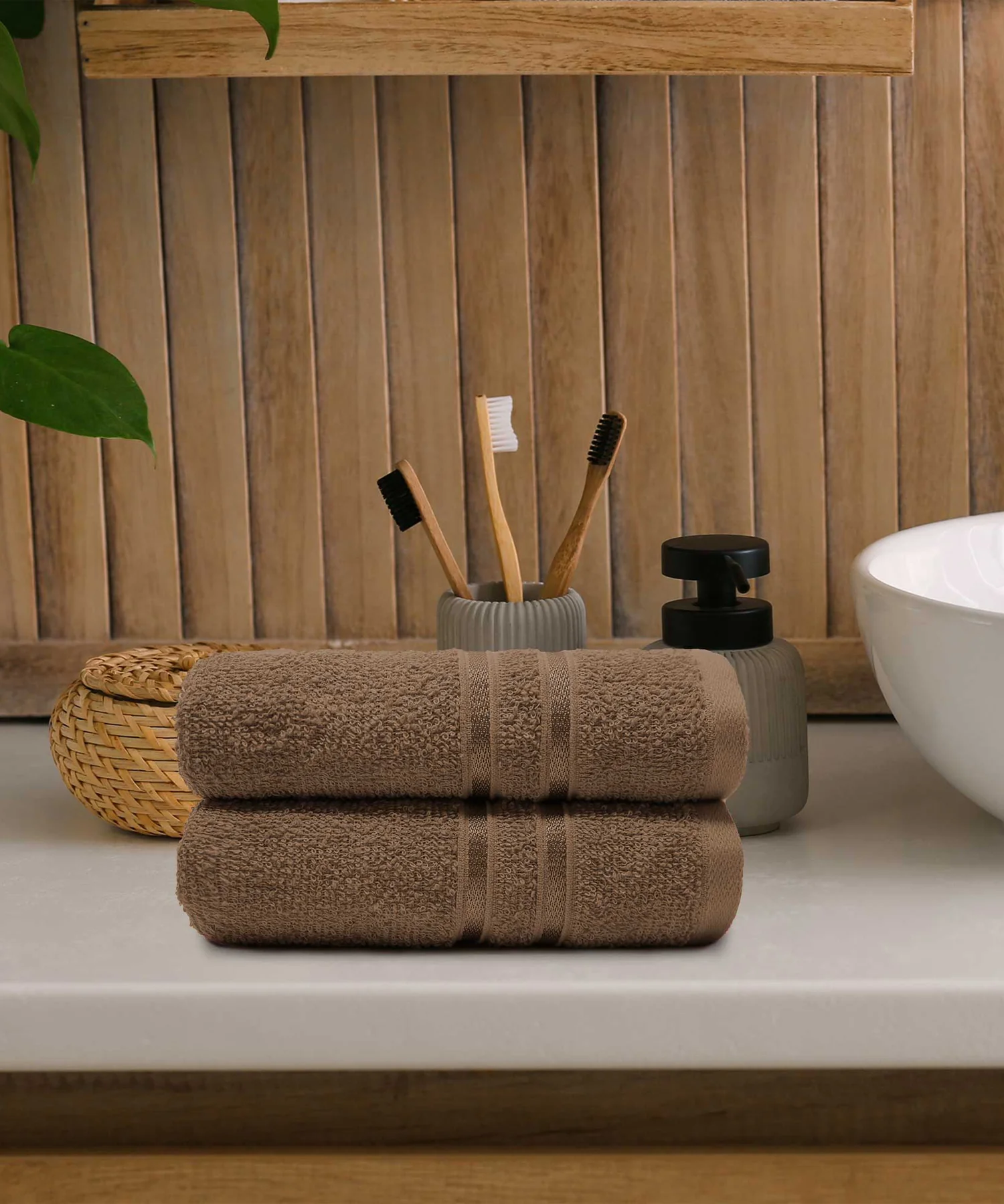 Comfort Living 2Pc Hand Towel ,400 Gsm, Quicky Dry, Coconut Shell - Image 4