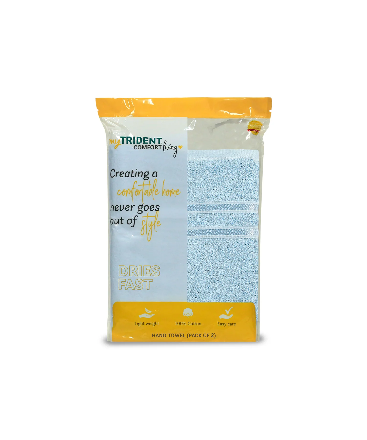 Comfort Living 2Pc Hand Towel ,400 Gsm, Quicky Dry, Cool Blue - Image 7