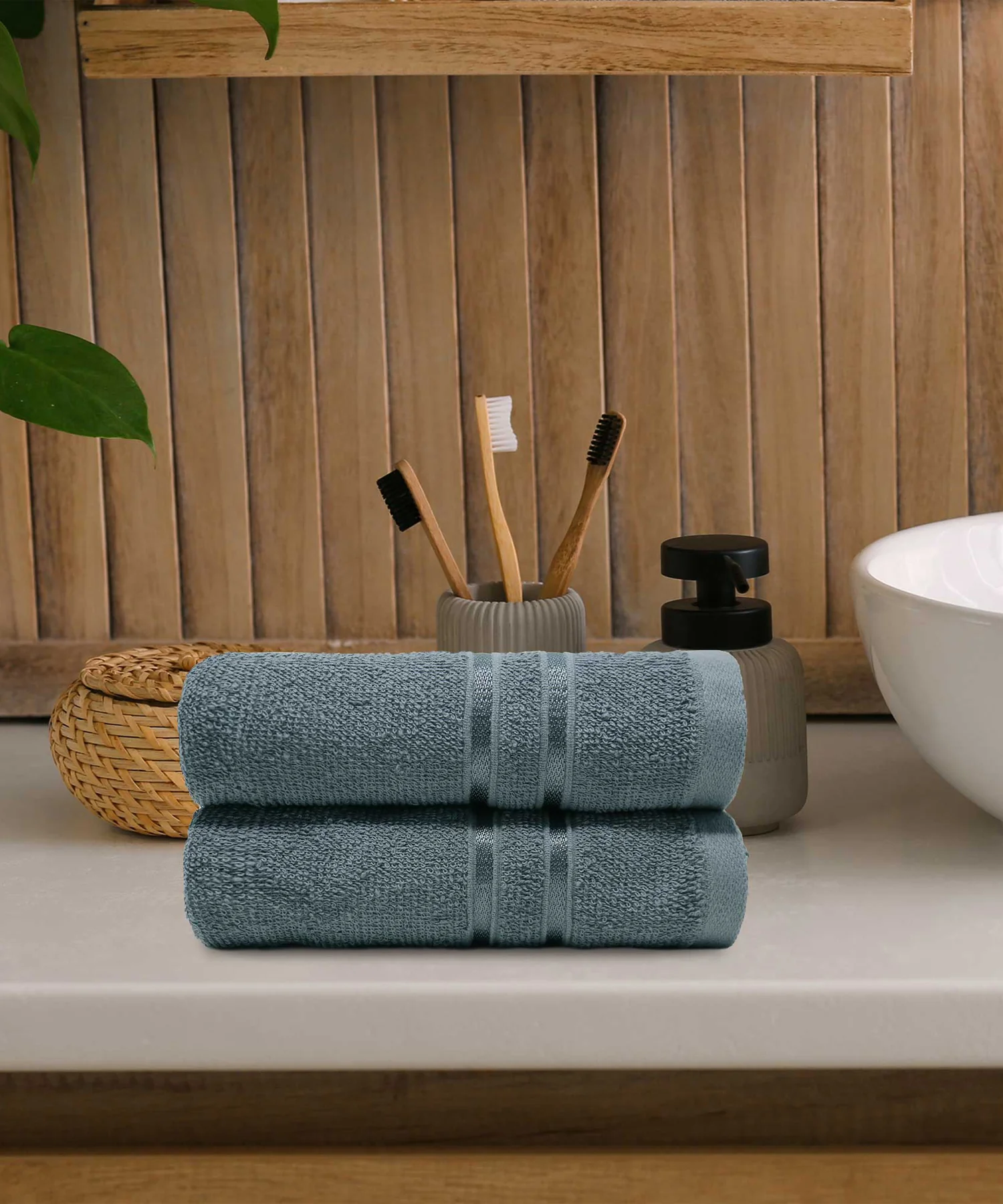Comfort Living 2Pc Hand Towel ,400 Gsm, Quicky Dry, New Grey - Image 5