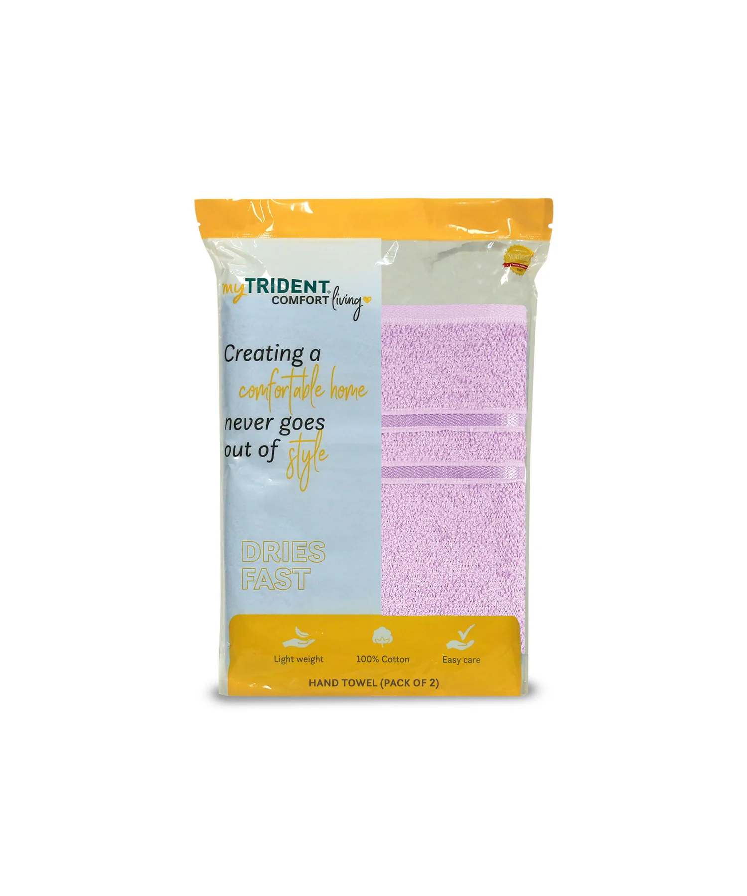 Comfort Living 2Pc Hand Towel ,400 Gsm, Quicky Dry, Violet Sky - Image 5