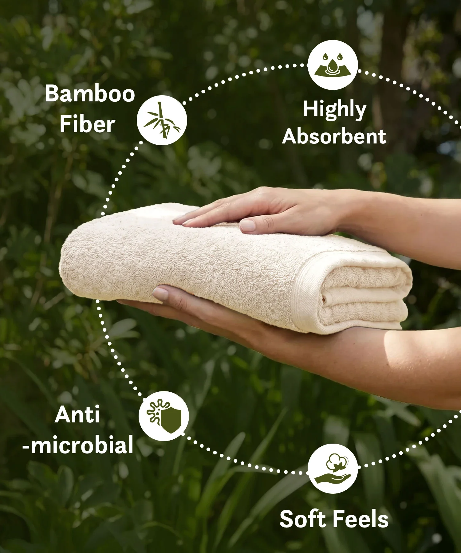 Cotton Bamboo Bath Towel, Beige| 450 GSM - Image 4