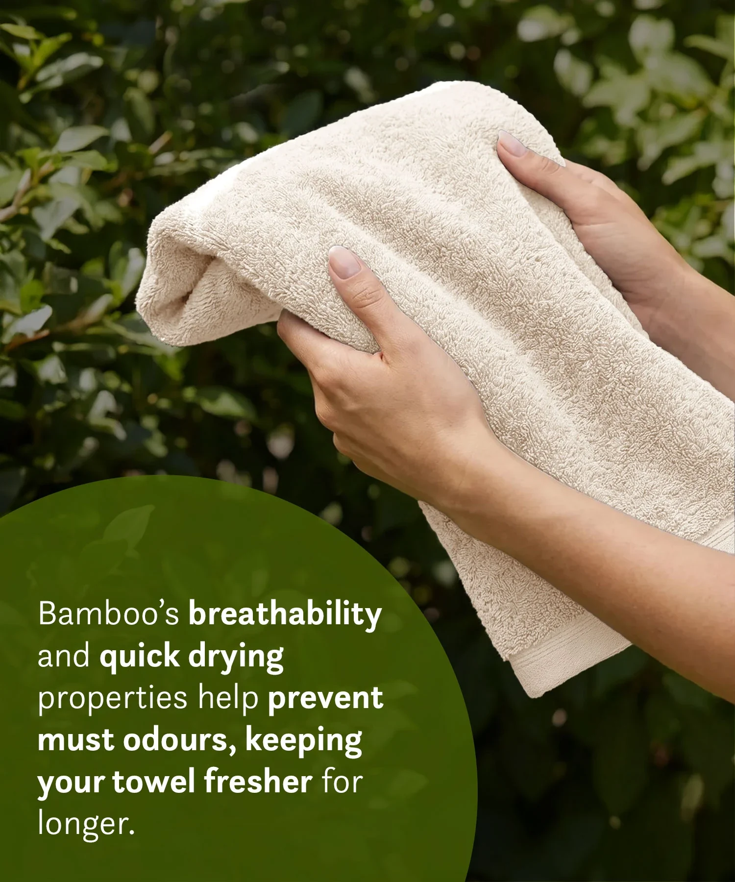 Cotton Bamboo Bath Towel, Beige| 450 GSM - Image 6
