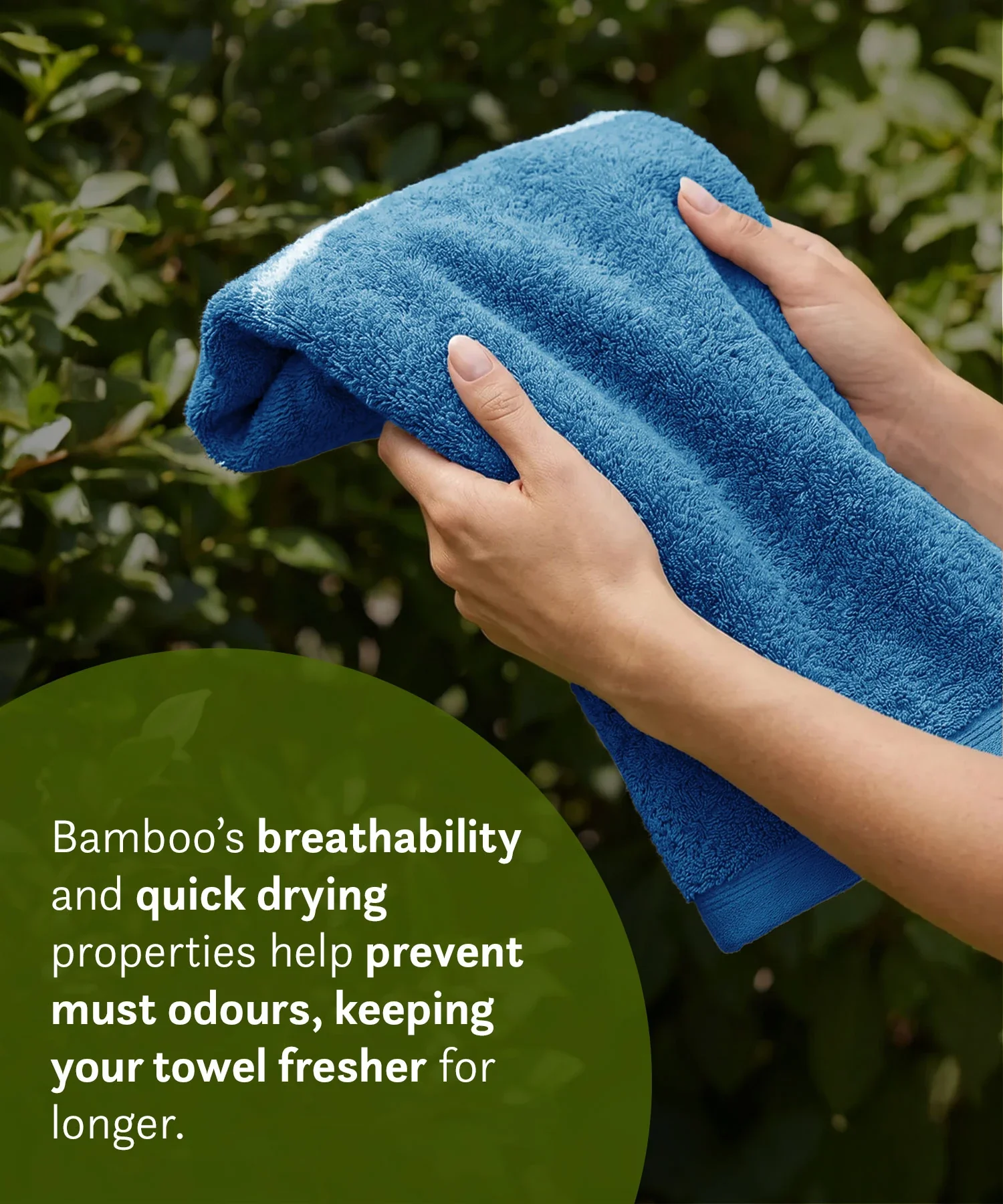 Cotton Bamboo Bath Towel, Blue| 450 GSM - Image 6