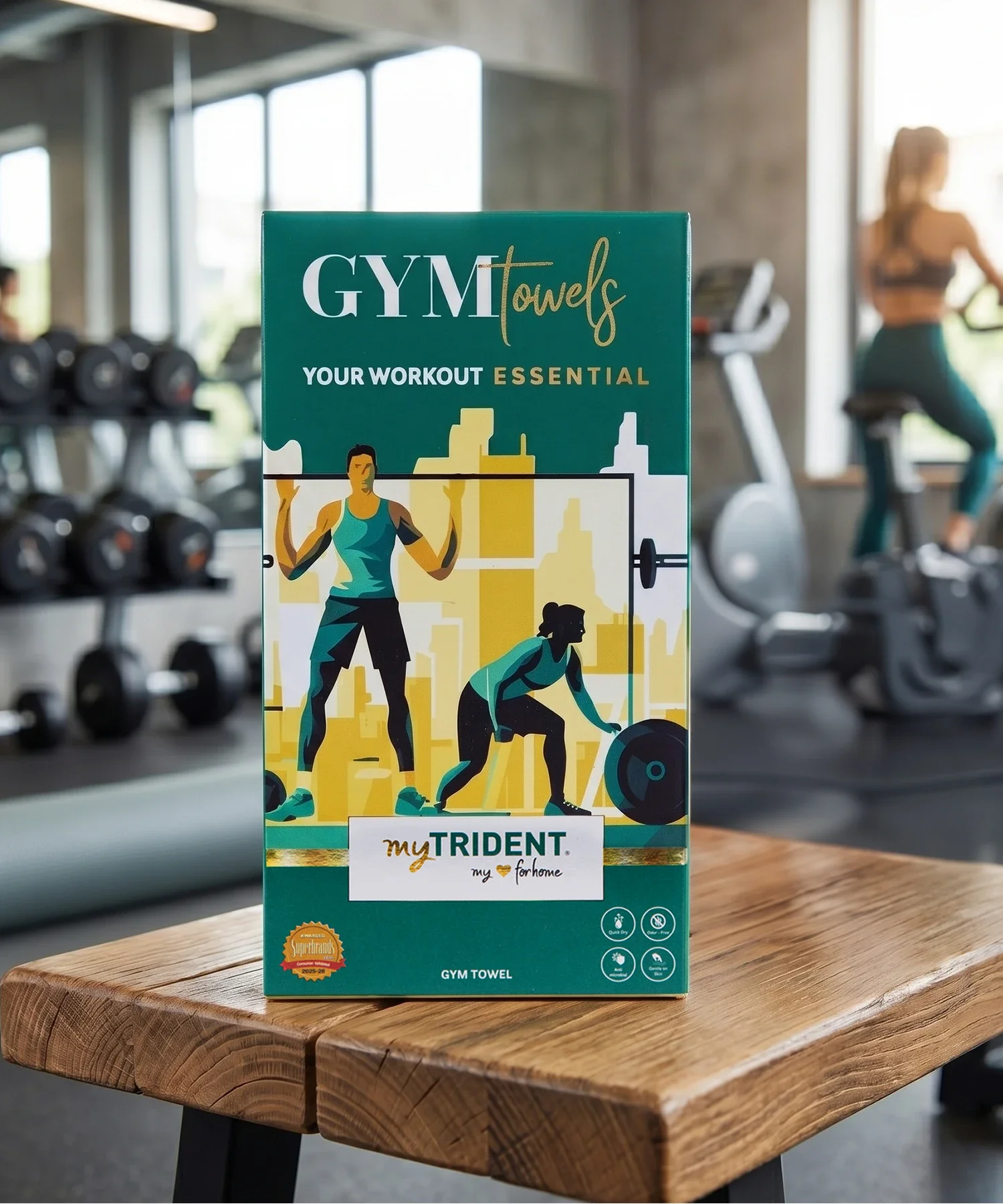Cotton Bamboo Gym Towel, Beige| 450 GSM|Quick Dry - Image 7