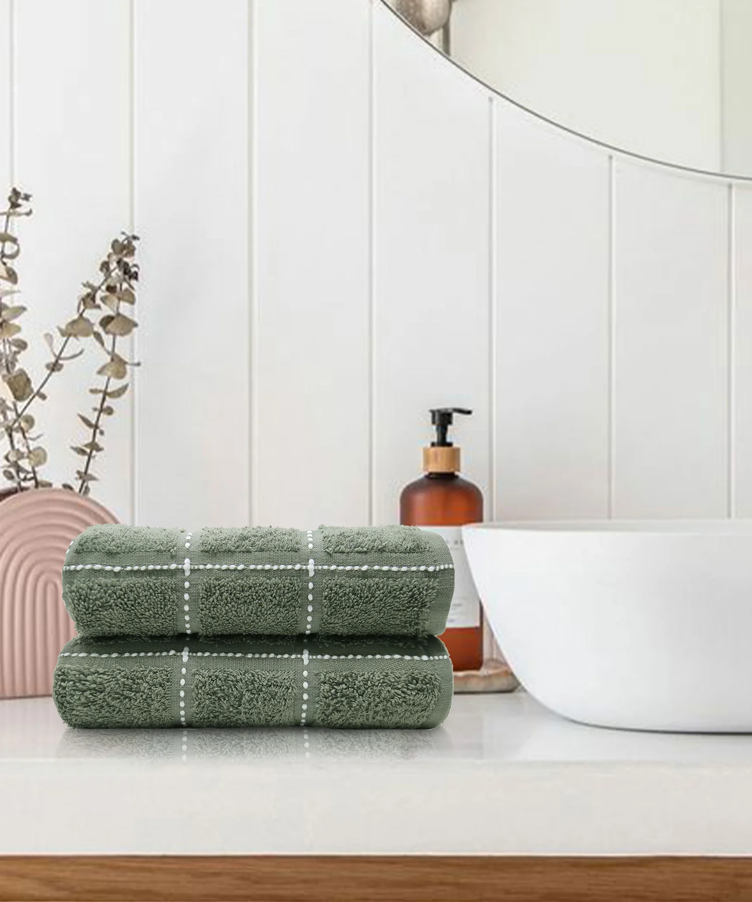 Dusk & Dawn Castor Grey 2 Hand Towel, 400 GSM, Cotton Rich, Weft Insert Solid Towel, Grey - Image 4