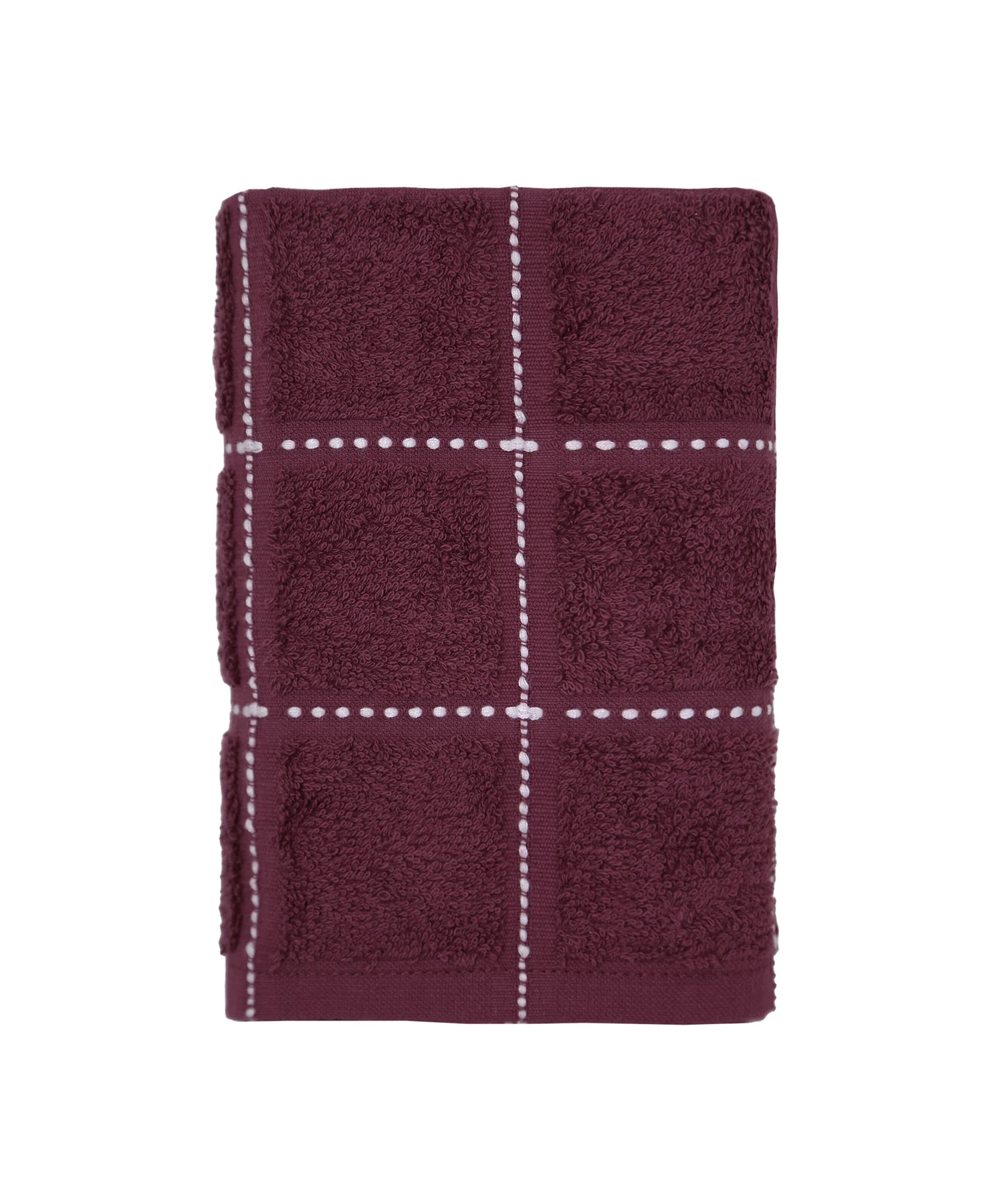 Dusk & Dawn Deep Burgundy 2 Hand Towel, 400 GSM, Cotton Rich, Weft Insert Solid Towel, Red - Image 3