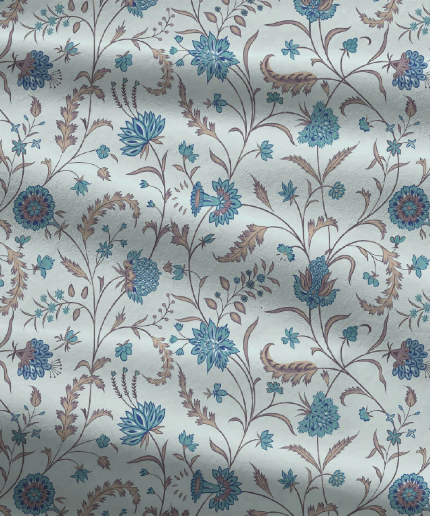 Dusk & Dawn Queen Bedsheet Set, Coromandel Blue| 144 TC Cotton|2 Pillow Covers - Image 5