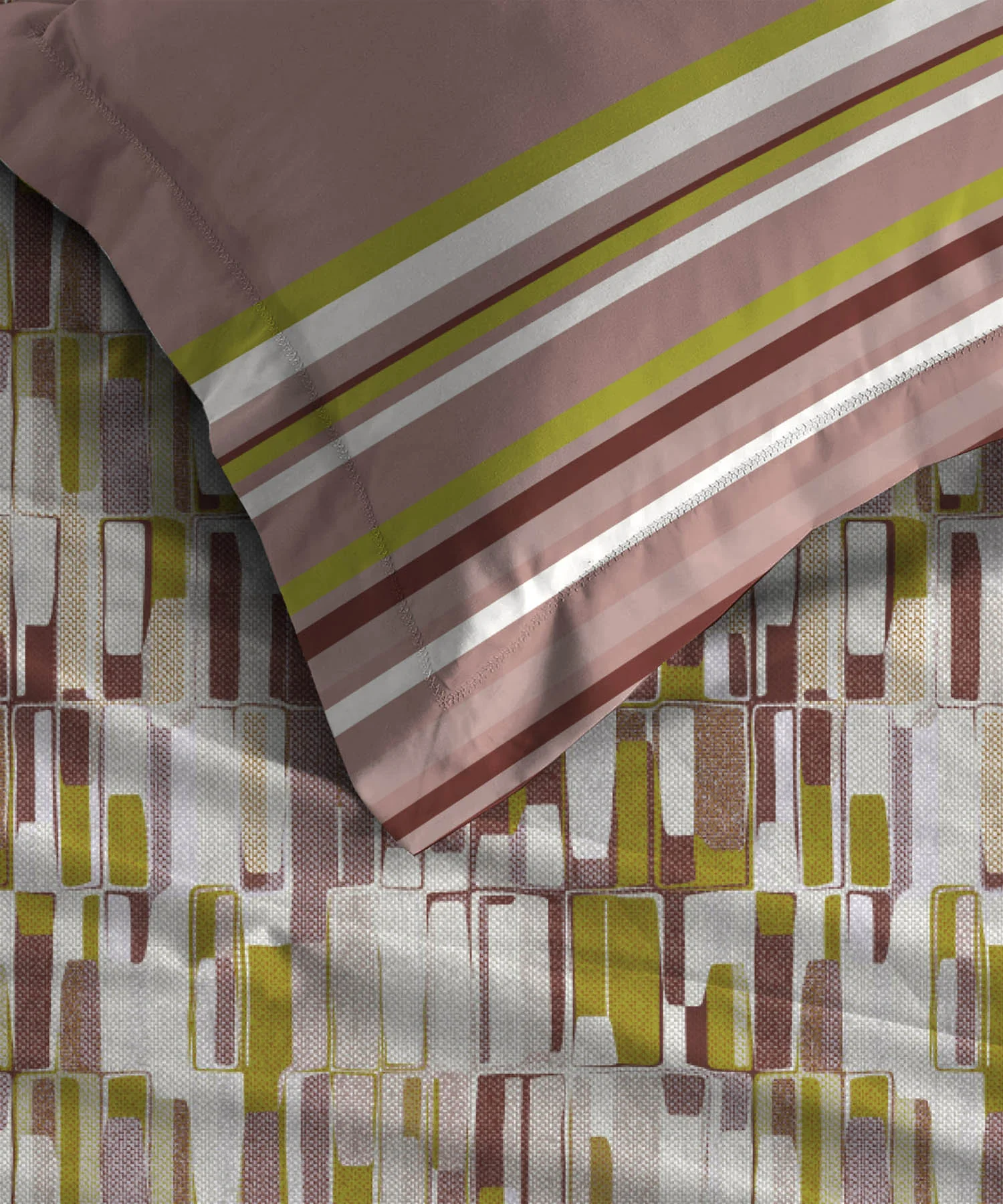 Dusk & Dawn Queen Bedsheet Set, Crossroads Red| 144 TC Cotton|2 Pillow Covers - Image 3
