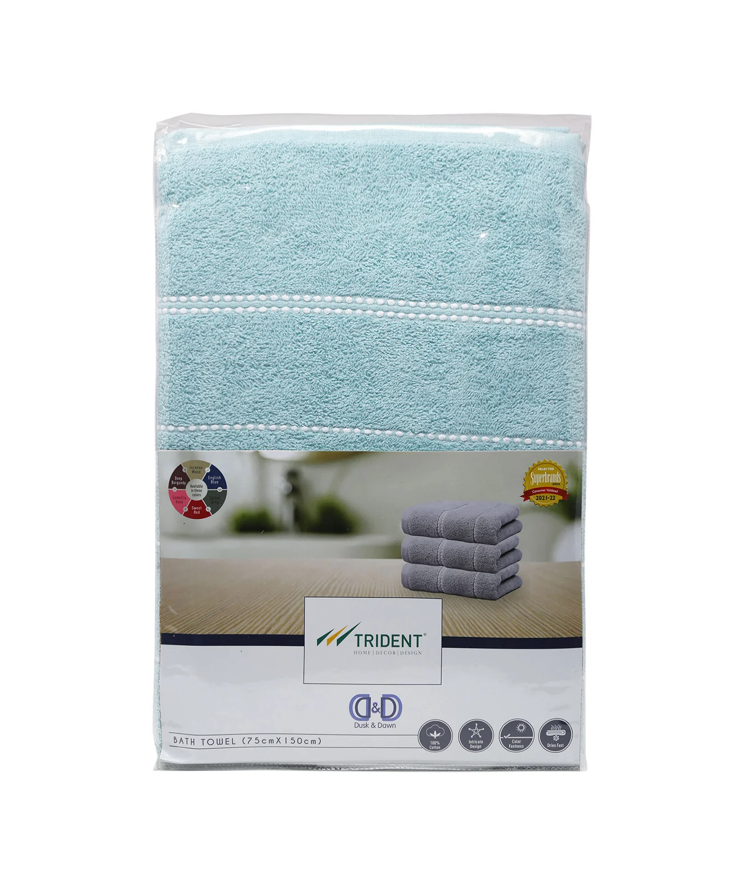 Dusk & Dawn Winter Teal 2 Hand Towel, 400 GSM, Cotton Rich, Weft Insert Solid Towel, Blue - Image 9