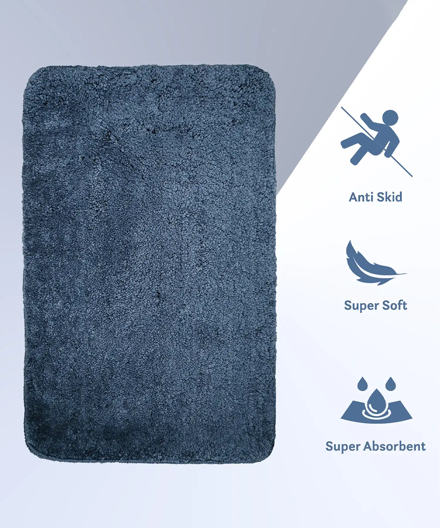 Everyday Bathmat, Elegant Blue|2000 GSM|Anti Skid - Image 6