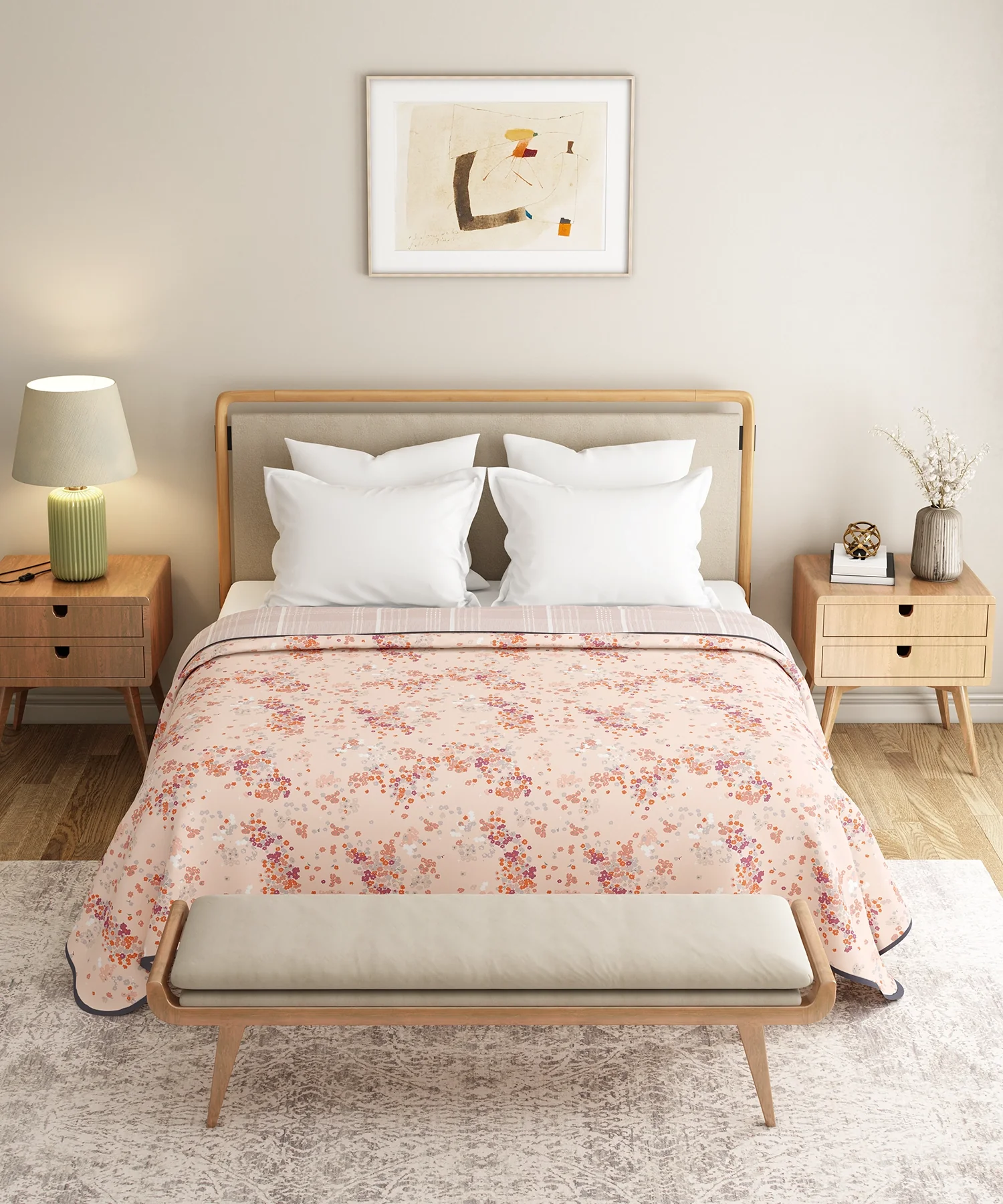 Everyday Double Dohar, Blossom Field|95 GSM Micro Polyester|Reversible - Image 2