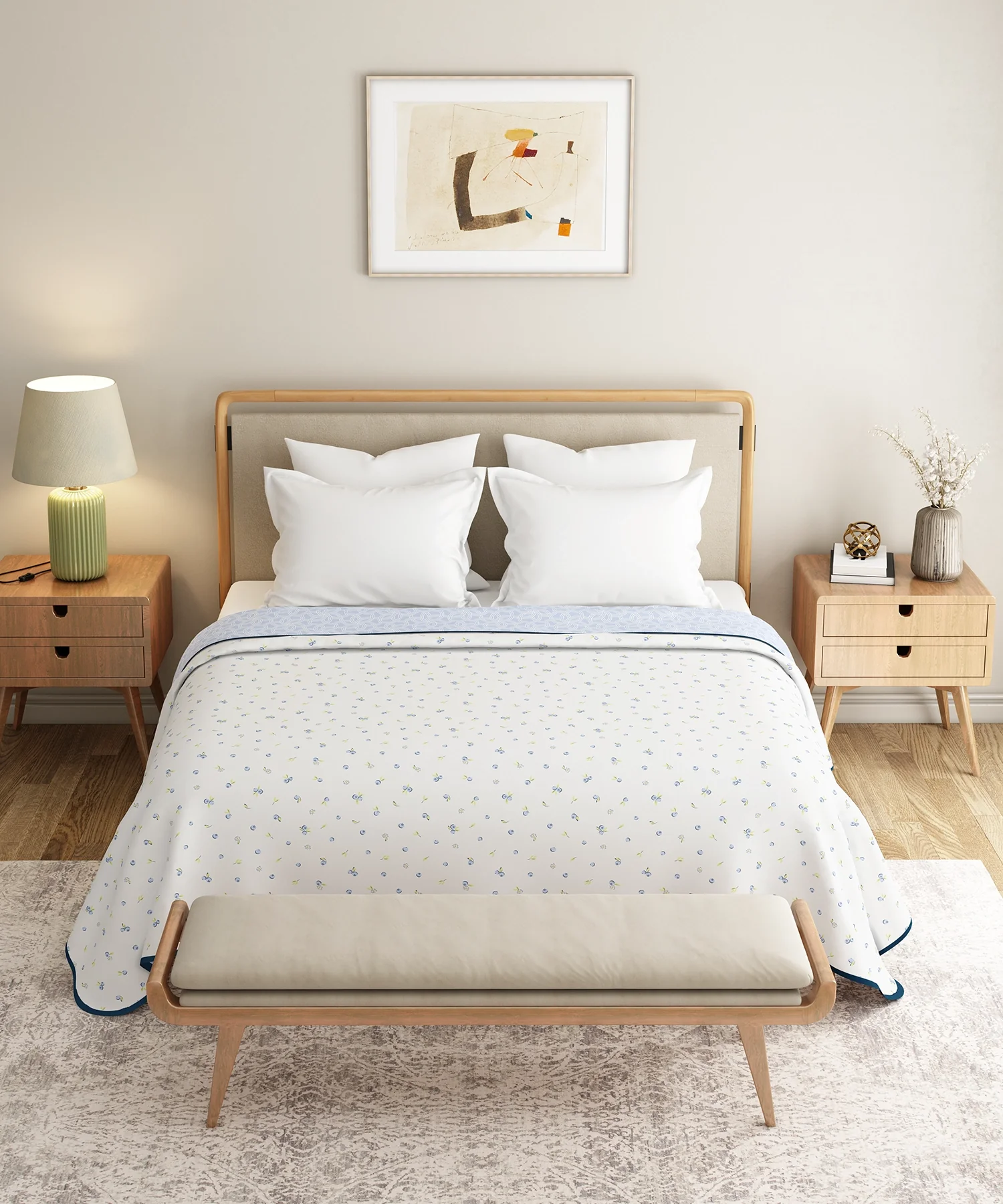 Everyday Double Dohar, Blueberry|95 GSM Micro Polyester|Reversible - Image 2