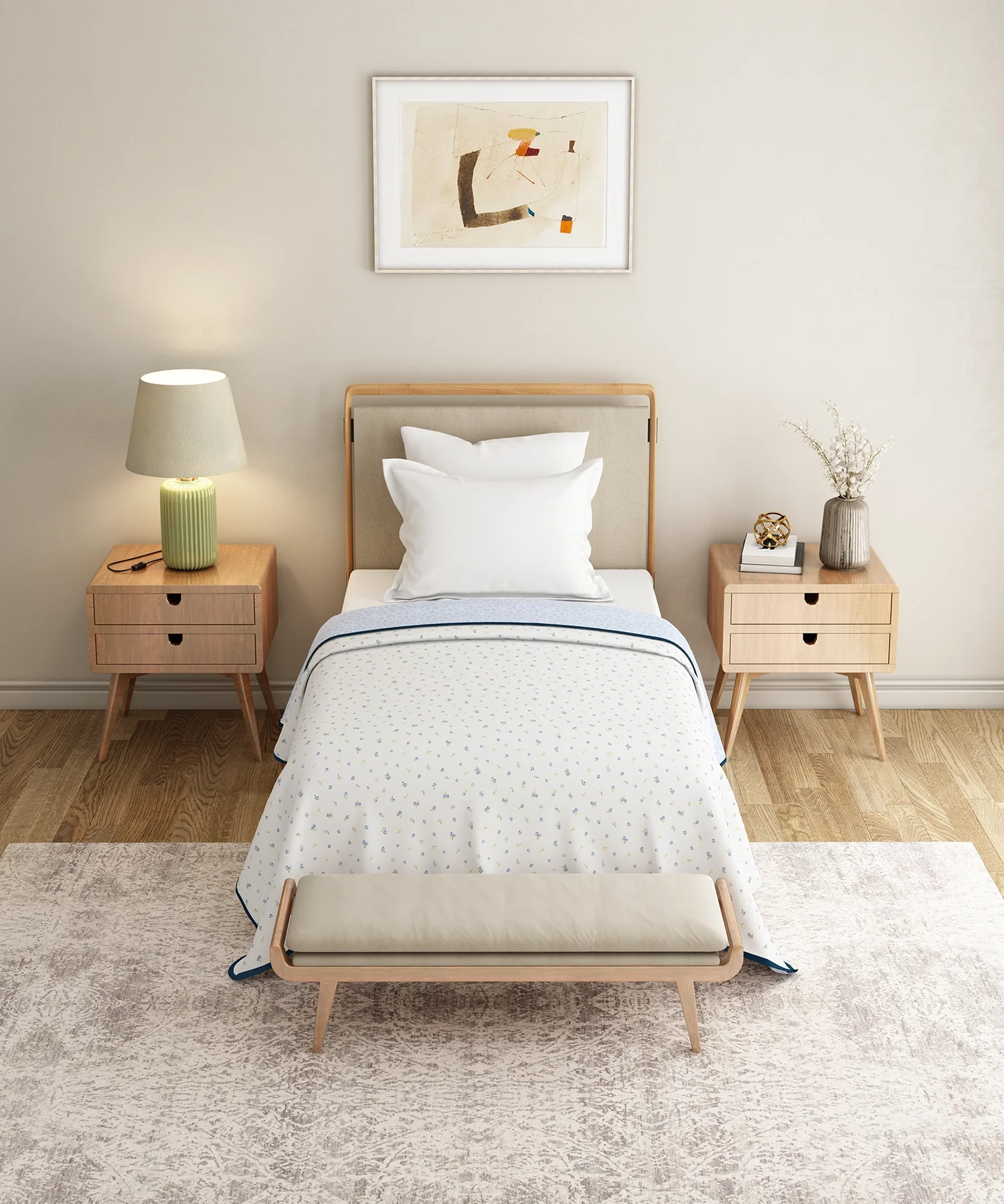 Everyday Single Dohar, Blueberry|95 GSM Micro Polyester|Reversible - Image 2