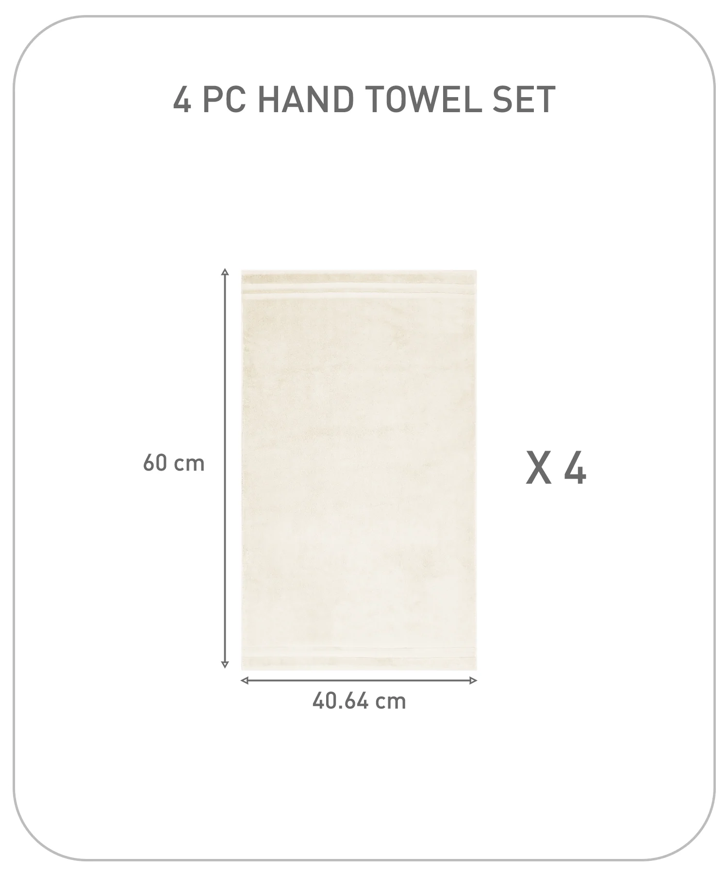 Luxury 4 PC Hand Towel Set, Linen|625 GSM Cotton|Anti Microbial - Image 9