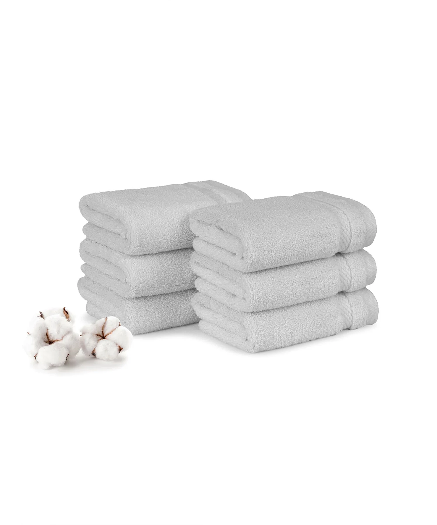 Luxury 6 PC Face Towel Set, Grey|625 GSM Cotton|Anti Microbial - Image 3
