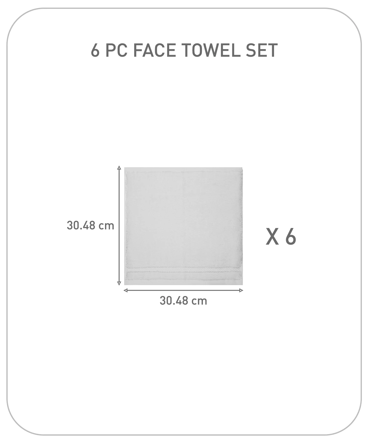 Luxury 6 PC Face Towel Set, Grey|625 GSM Cotton|Anti Microbial - Image 9