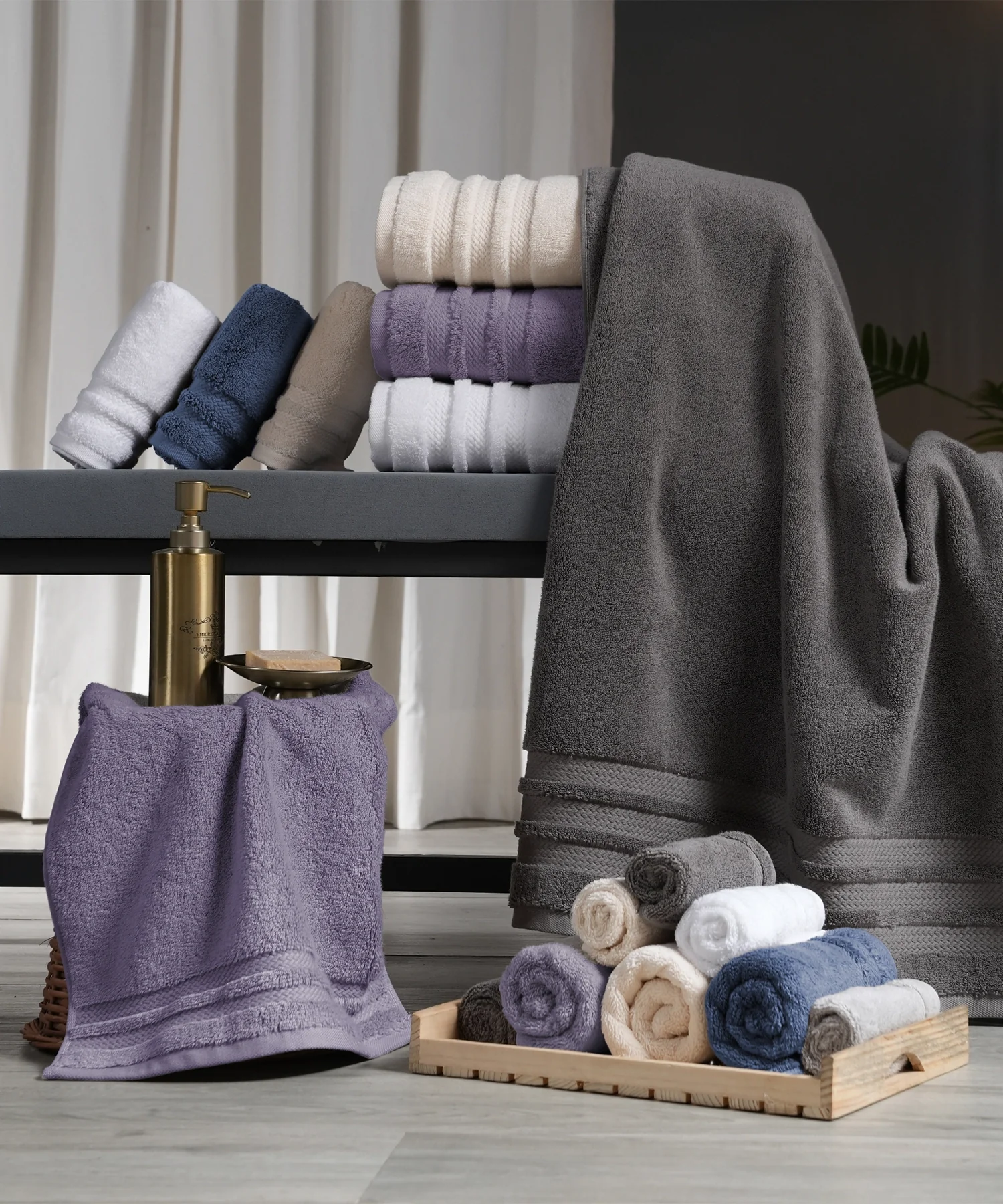 Luxury 6 PC Face Towel Set, Purple|625 GSM Cotton|Anti Microbial - Image 7