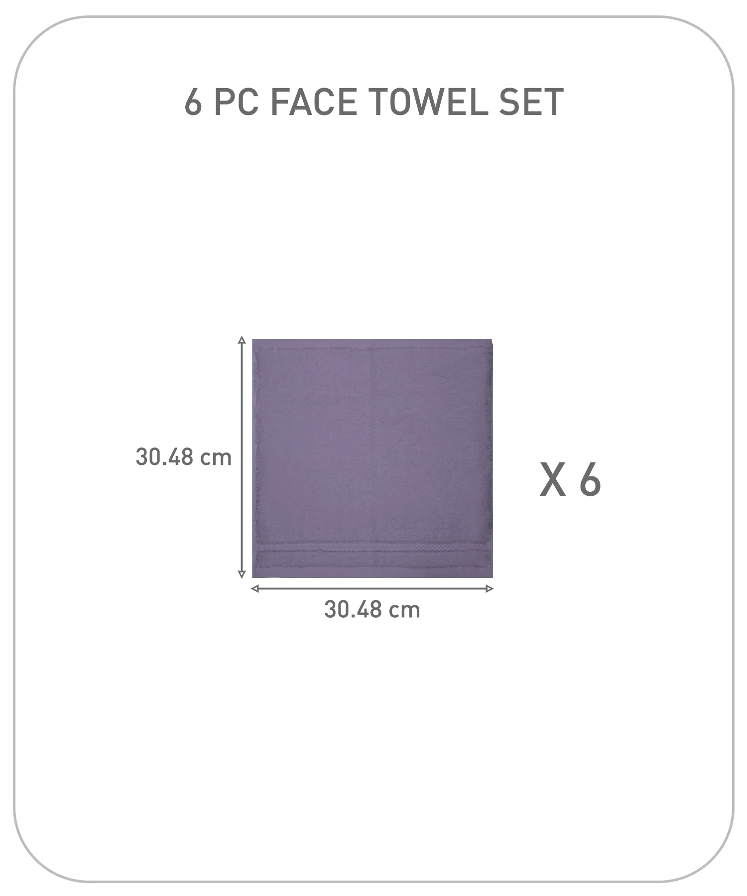 Luxury 6 PC Face Towel Set, Purple|625 GSM Cotton|Anti Microbial - Image 9