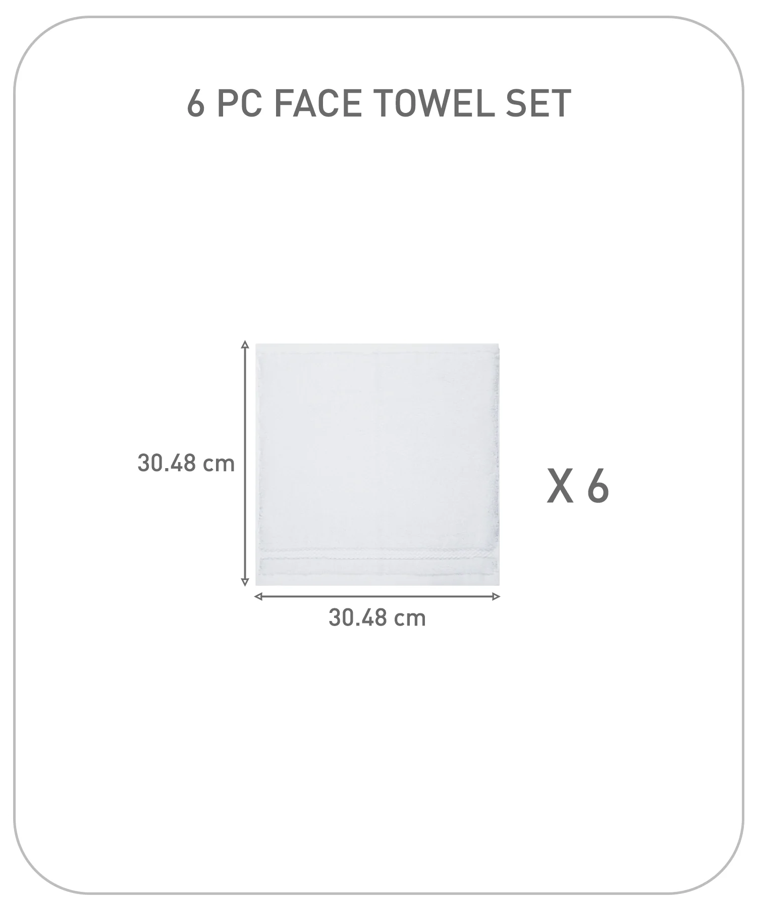 Luxury 6 PC Face Towel Set, White|625 GSM Cotton|Anti Microbial - Image 9