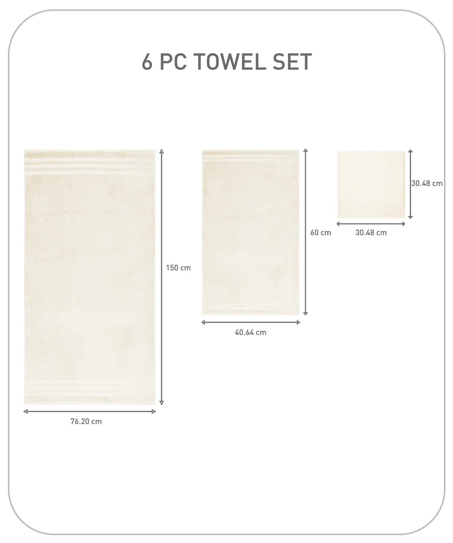 Luxury 6 PC Towel Set, Linen|625 GSM Cotton|Anti Microbial - Image 9