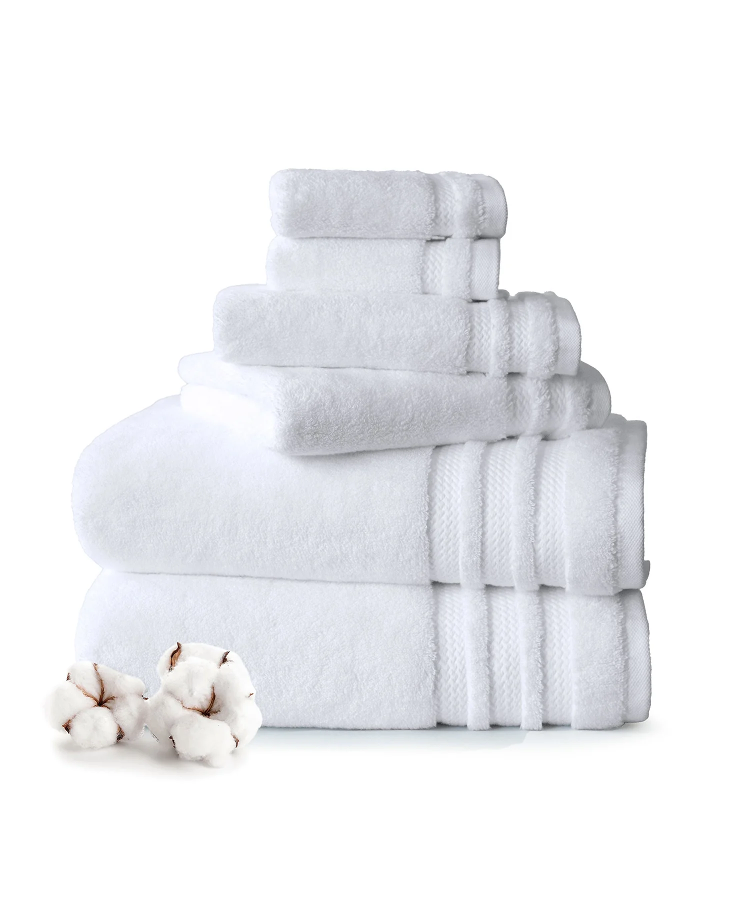 Luxury 6 PC Towel Set, White|625 GSM Cotton|Anti Microbial - Image 3