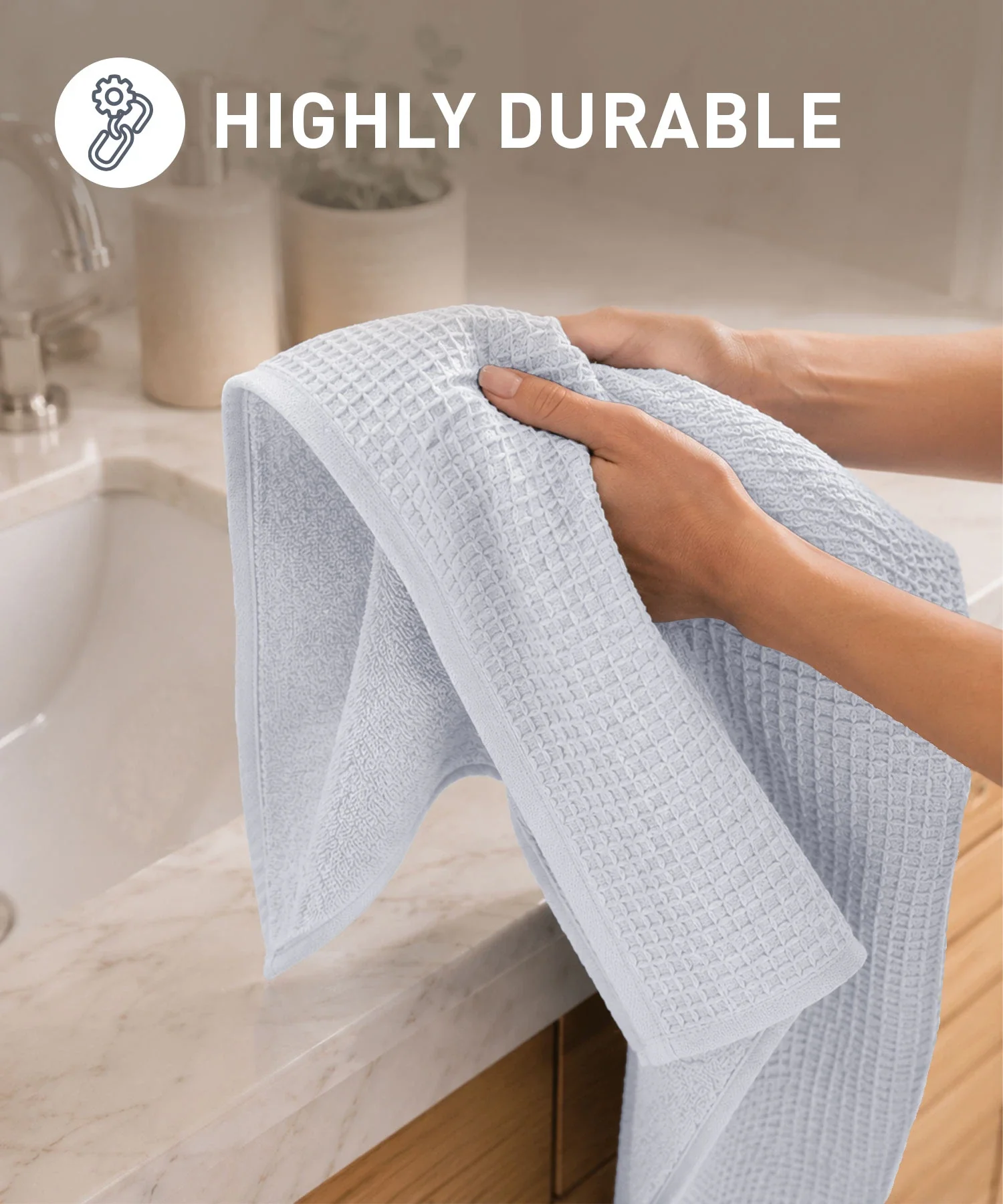 Finesse Fashion Waffle Bath Towel, High Rise|600 GSM Cotton - Image 6