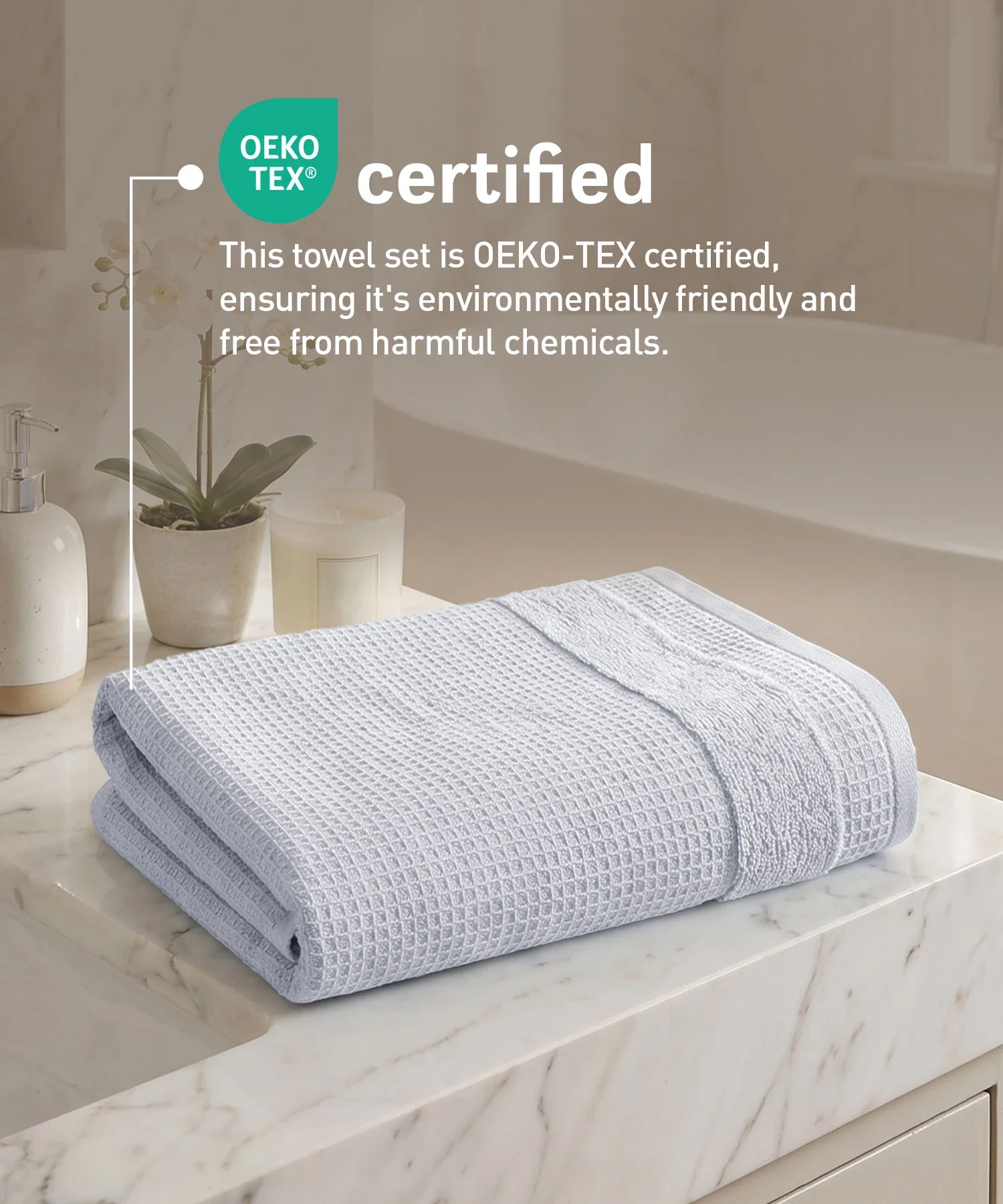 Finesse Fashion Waffle Bath Towel, High Rise|600 GSM Cotton - Image 7