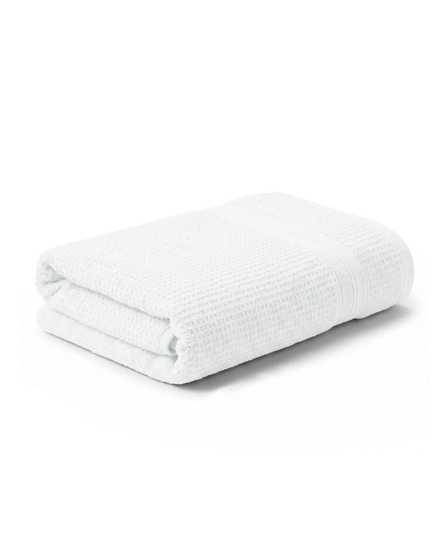 Finesse Fashion Waffle Bath Towel, White|600 GSM Cotton - Image 3