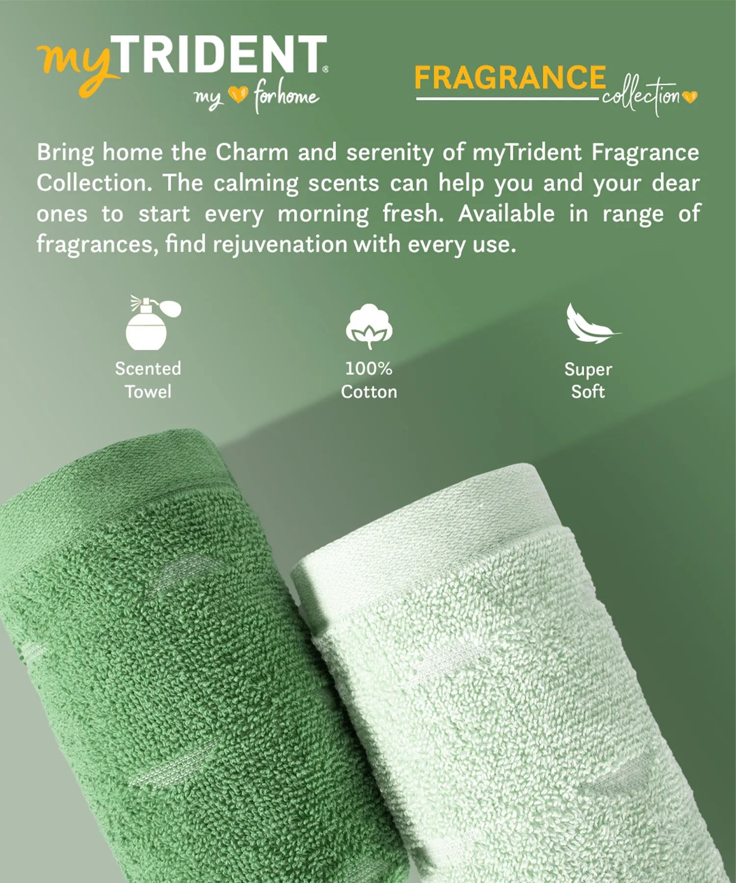 Fragrance 4Pc Towel Set, Green Apple| 500 GSM Cotton - Image 8