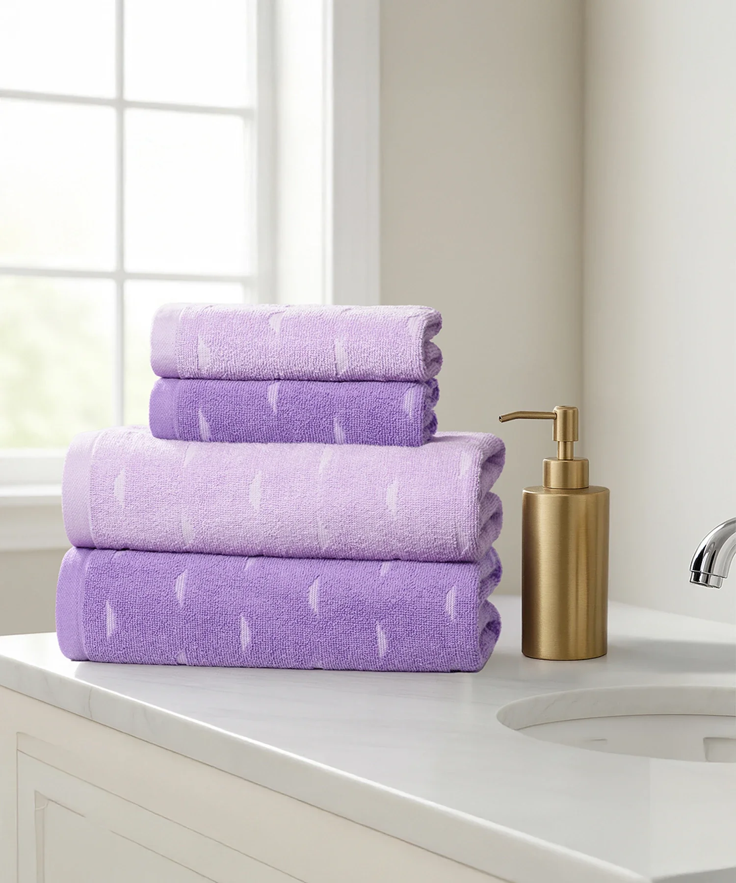 Fragrance 4Pc Towel Set, Lavender| 500 GSM Cotton - Image 3