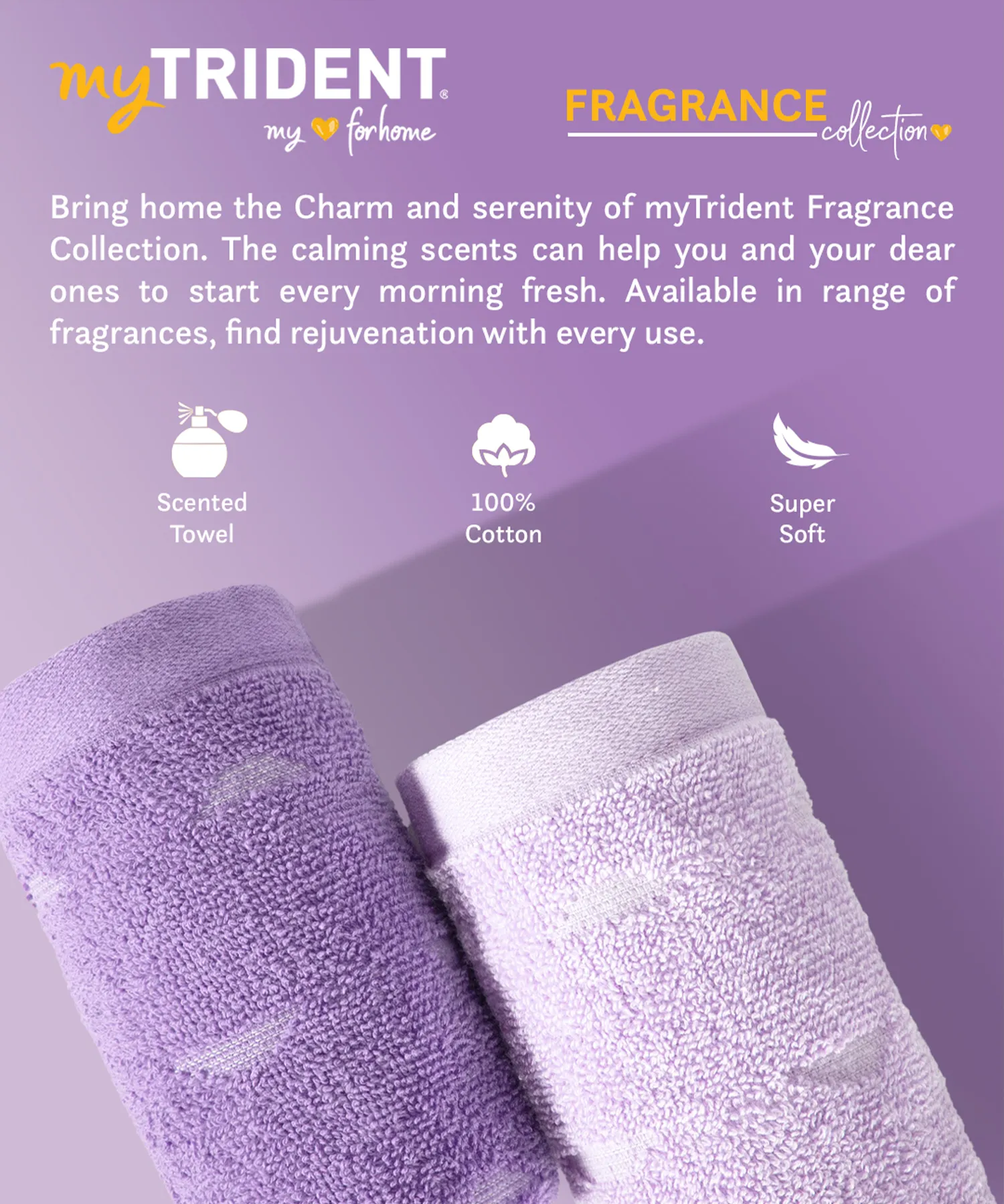 Fragrance 4Pc Towel Set, Lavender| 500 GSM Cotton - Image 8