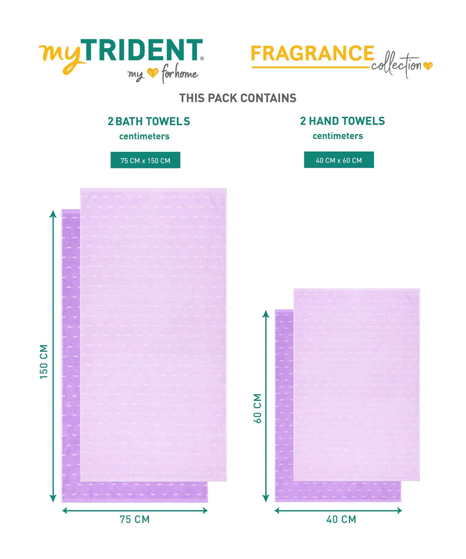 Fragrance 4Pc Towel Set, Lavender| 500 GSM Cotton - Image 9