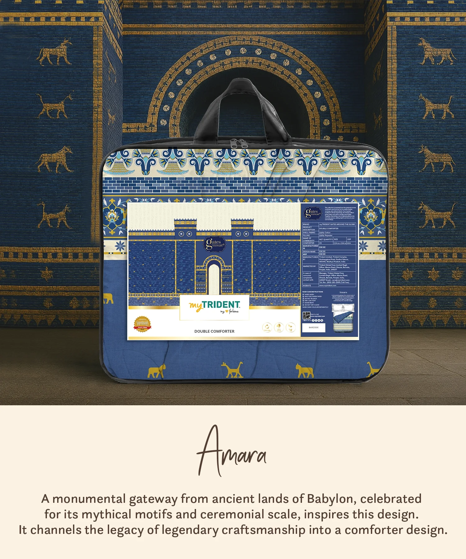Gates Around The Globe Double AC Comforter, Amara| 180 TC Cotton - Image 4