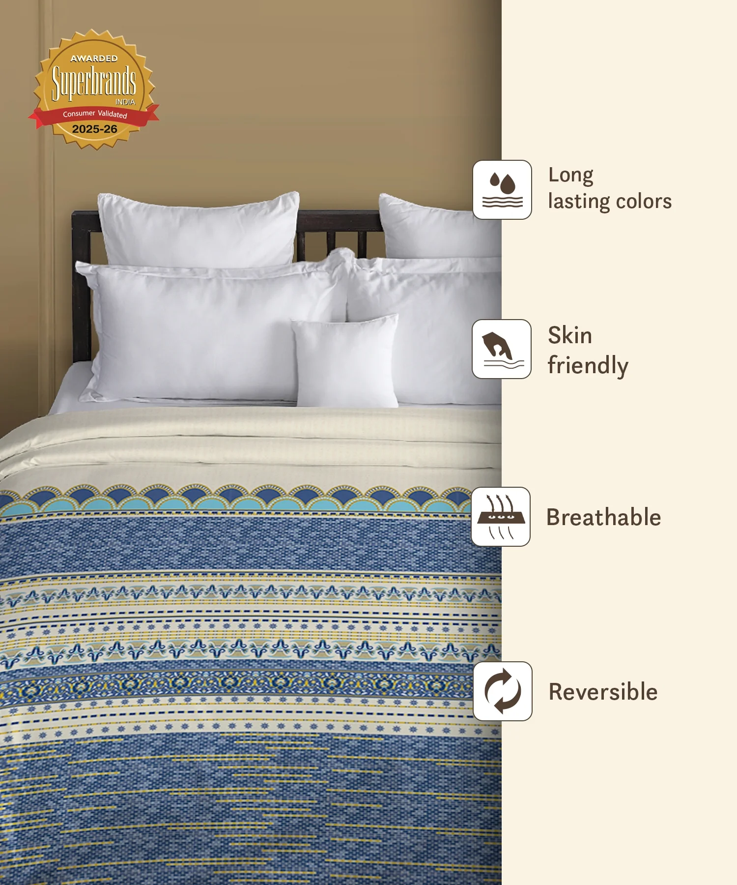 Gates Around The Globe Double AC Comforter, Amara| 180 TC Cotton - Image 5