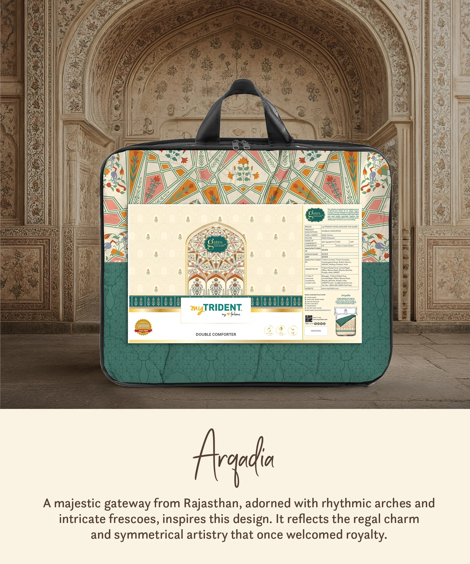 Gates Around The Globe Double AC Comforter, Arqadia| 180 TC Cotton - Image 4