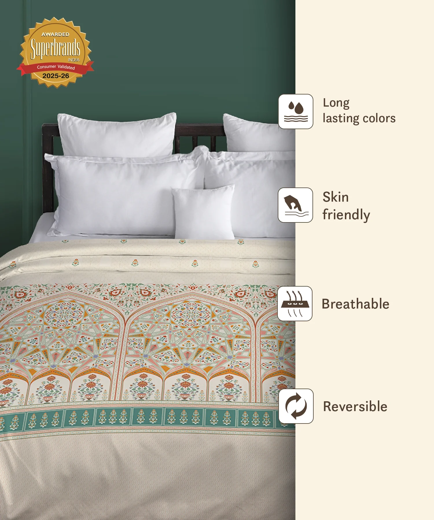 Gates Around The Globe Double AC Comforter, Arqadia| 180 TC Cotton - Image 5