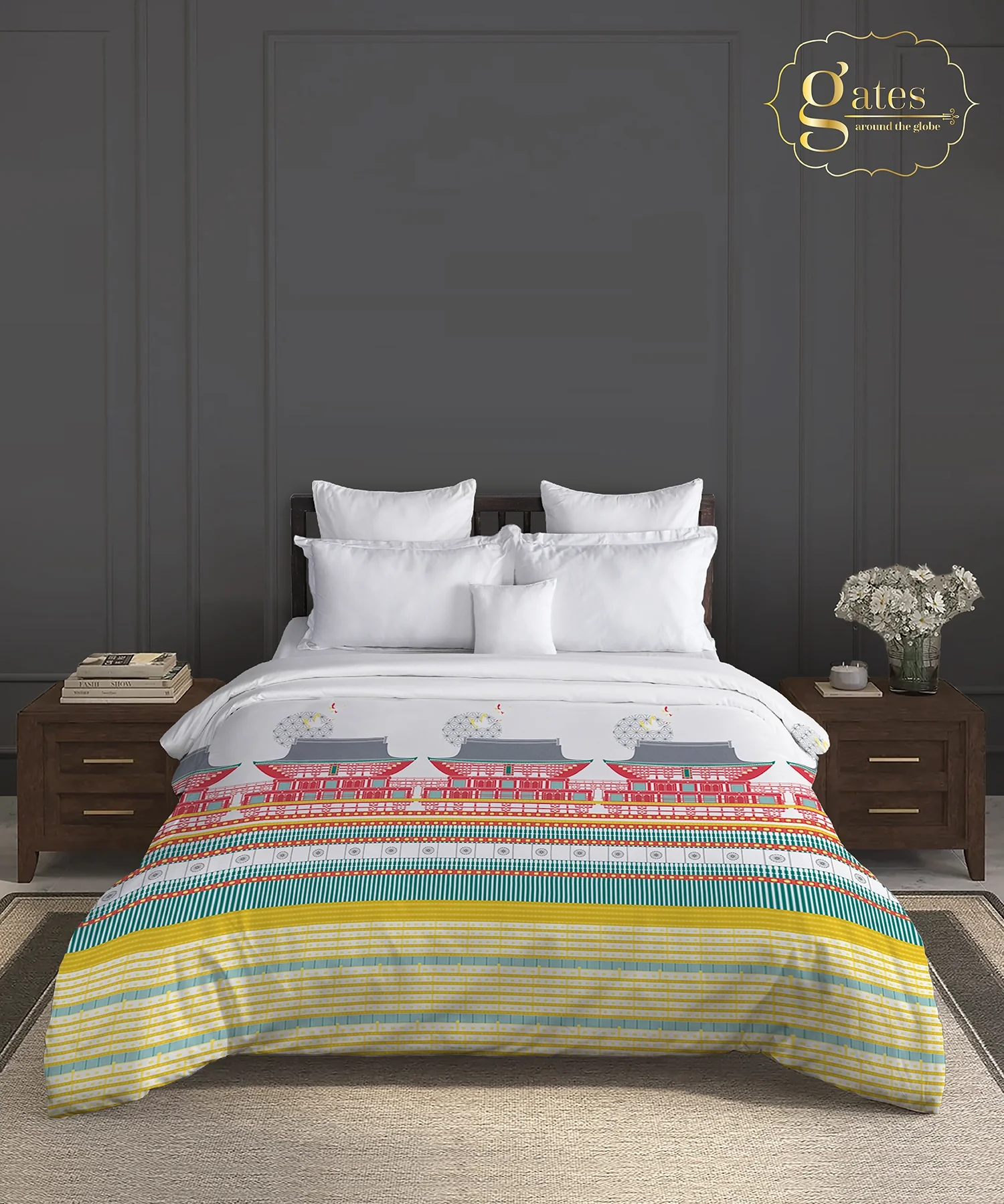 Gates Around The Globe Double AC Comforter, Torii| 180 TC Cotton