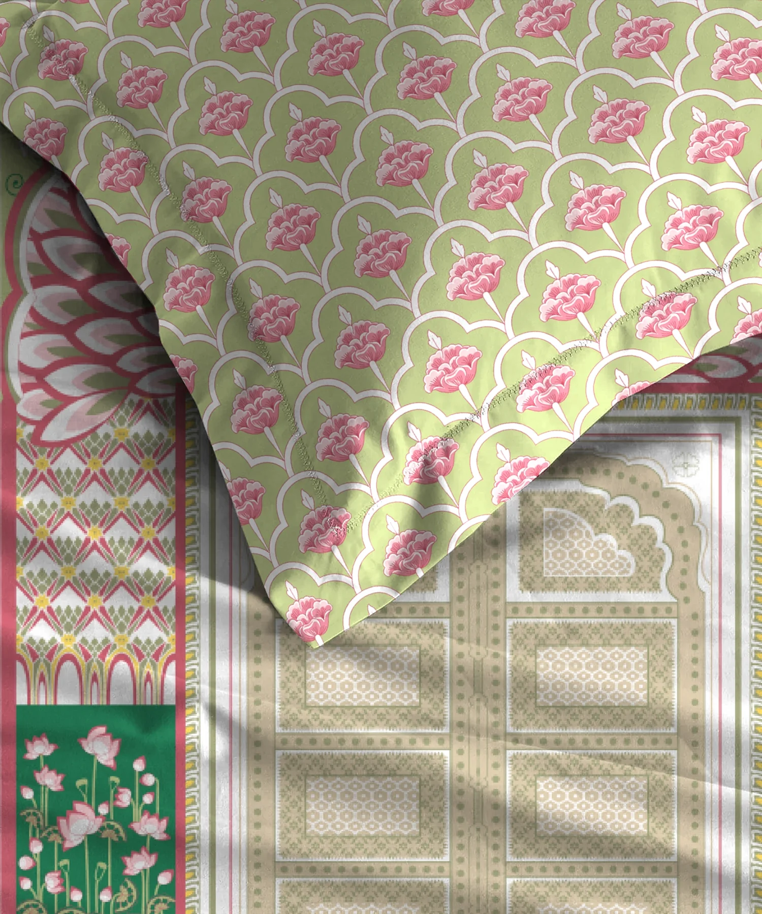 Gates Around The Globe King Bedsheet Set, Lirale| 180 TC Cotton| 2 Pillow Covers - Image 5