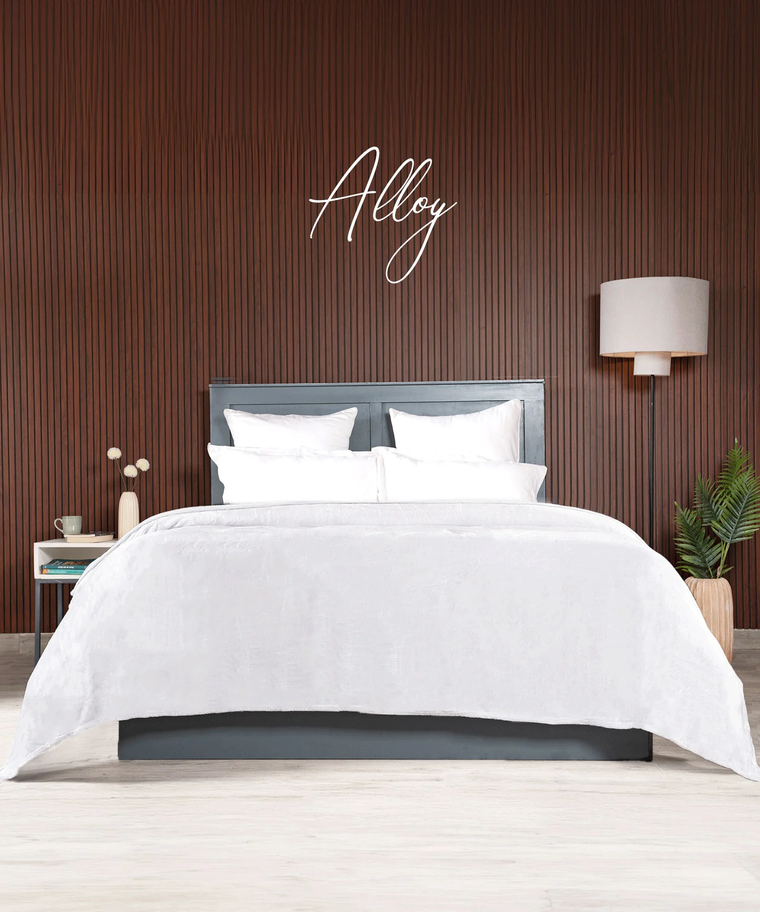 Home Essential Style me Solid 2 ply Double Blanket, 290GSM, 100% Polyster, Alloy