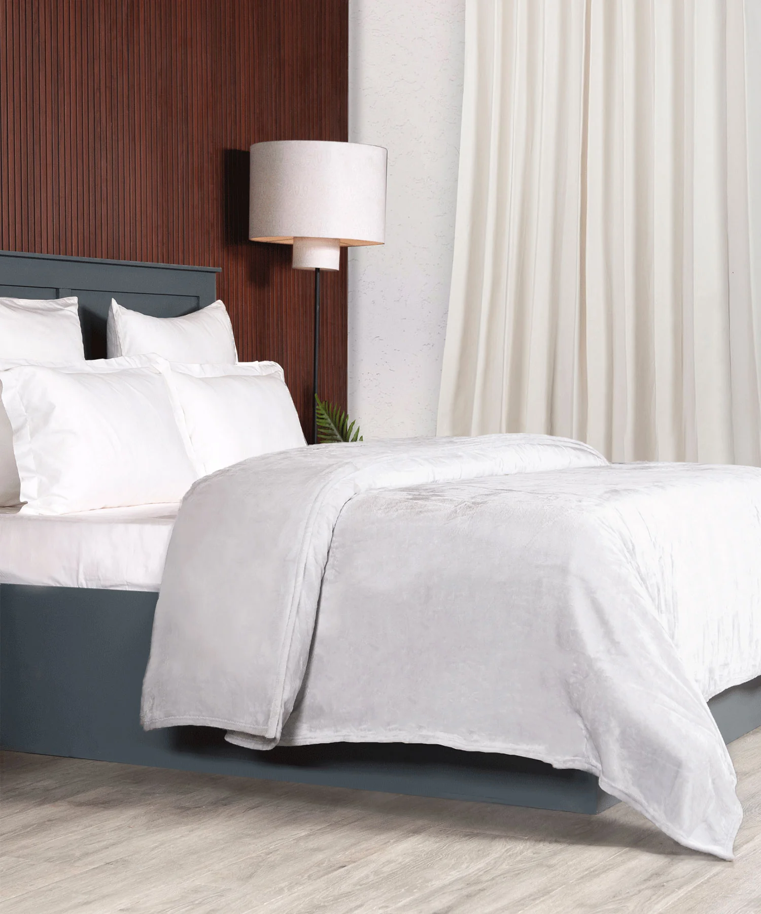 Home Essential Style me Solid 2 ply Double Blanket, 290GSM, 100% Polyster, Alloy - Image 2