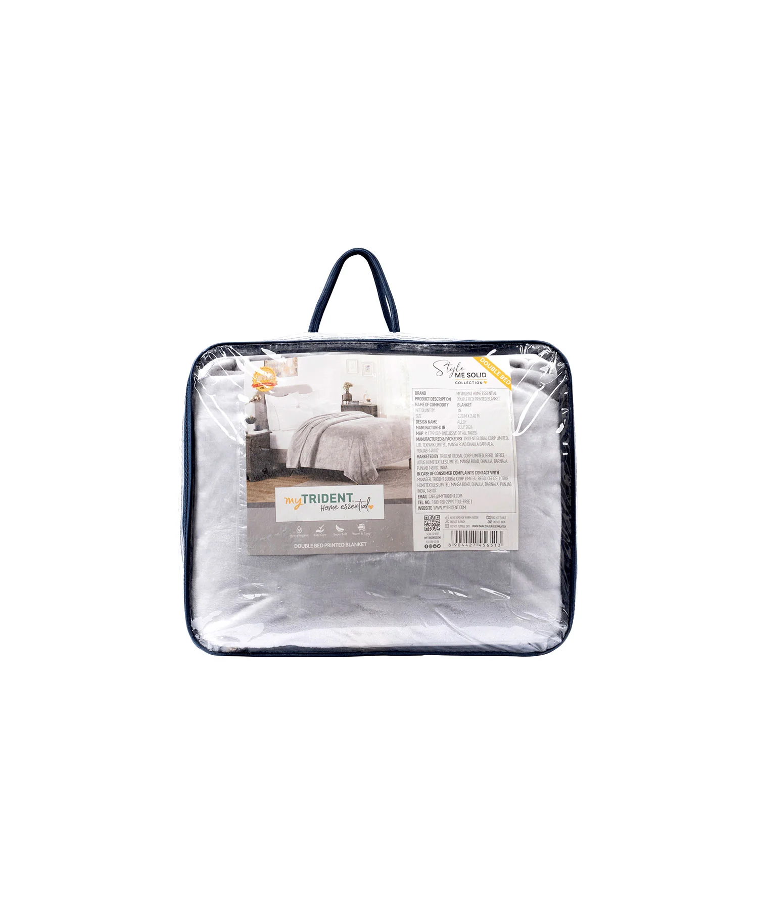 Home Essential Style me Solid 2 ply Double Blanket, 290GSM, 100% Polyster, Alloy - Image 7