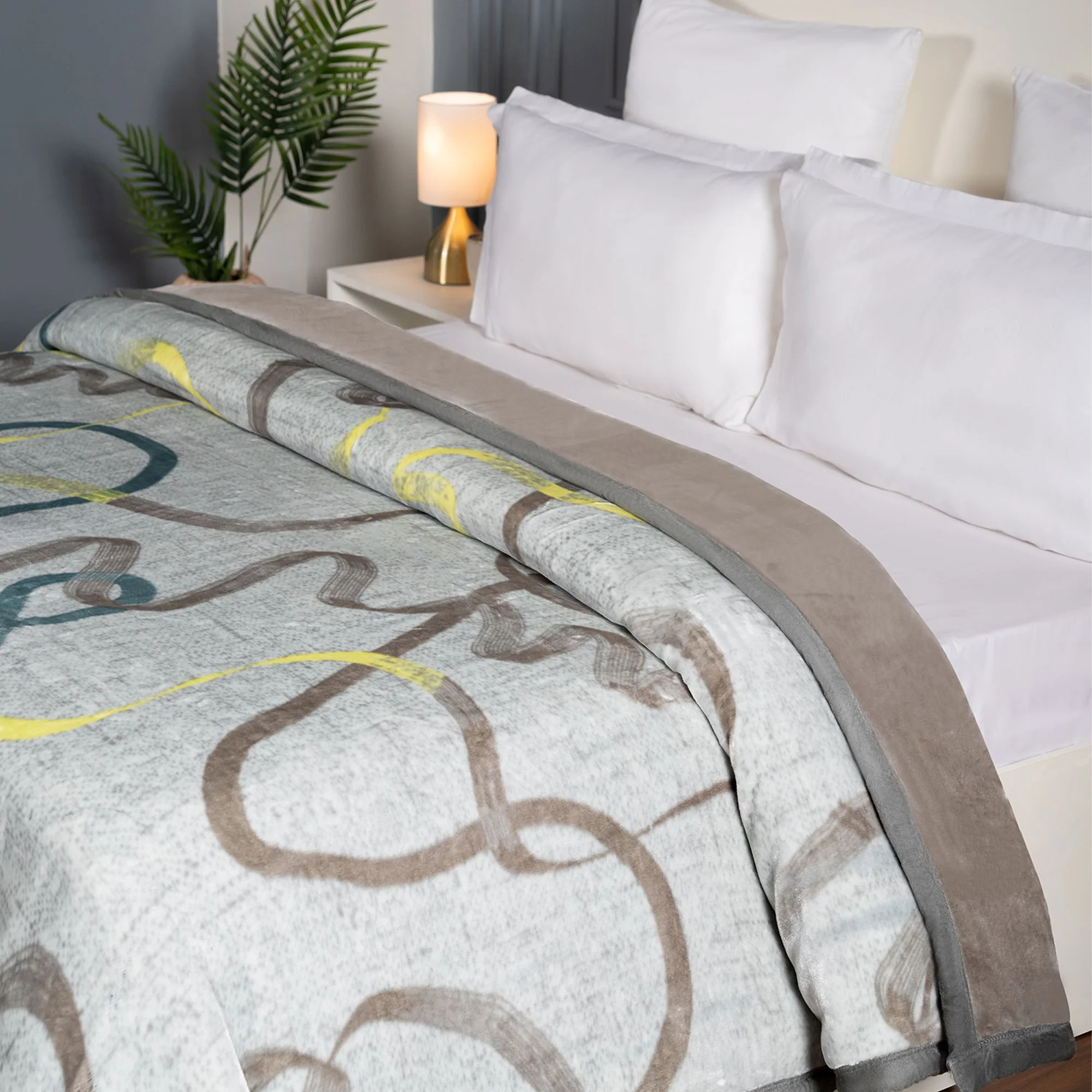 His and Her 2 ply Double Blanket, Entangled Tales|4.2 KG Polyester - Image 8