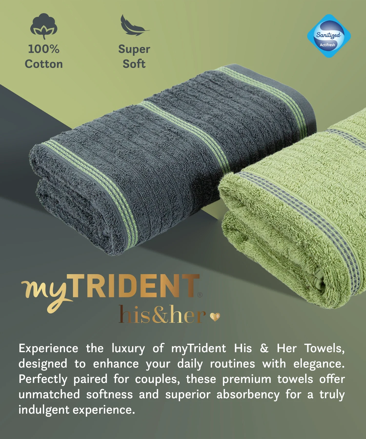 His & Her 2 PC Bath Towel Set, Ace & Joker|500 GSM Cotton - Image 6